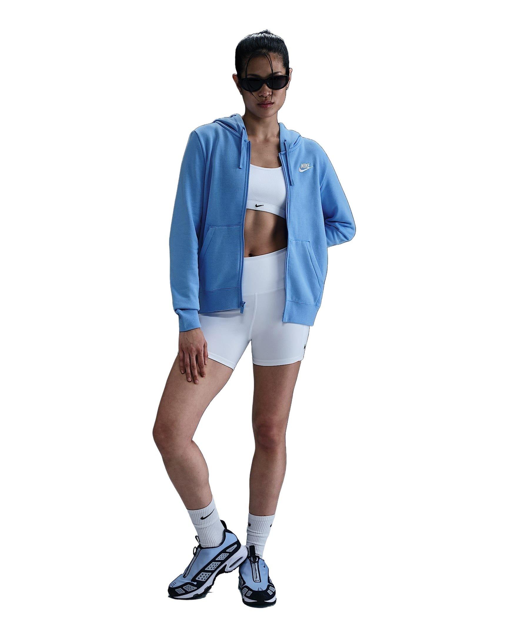 Nike Women's Sportswear Club Fleece Full-Zip Hooded Jacket - Blue - BLUE Thumbnail View 4