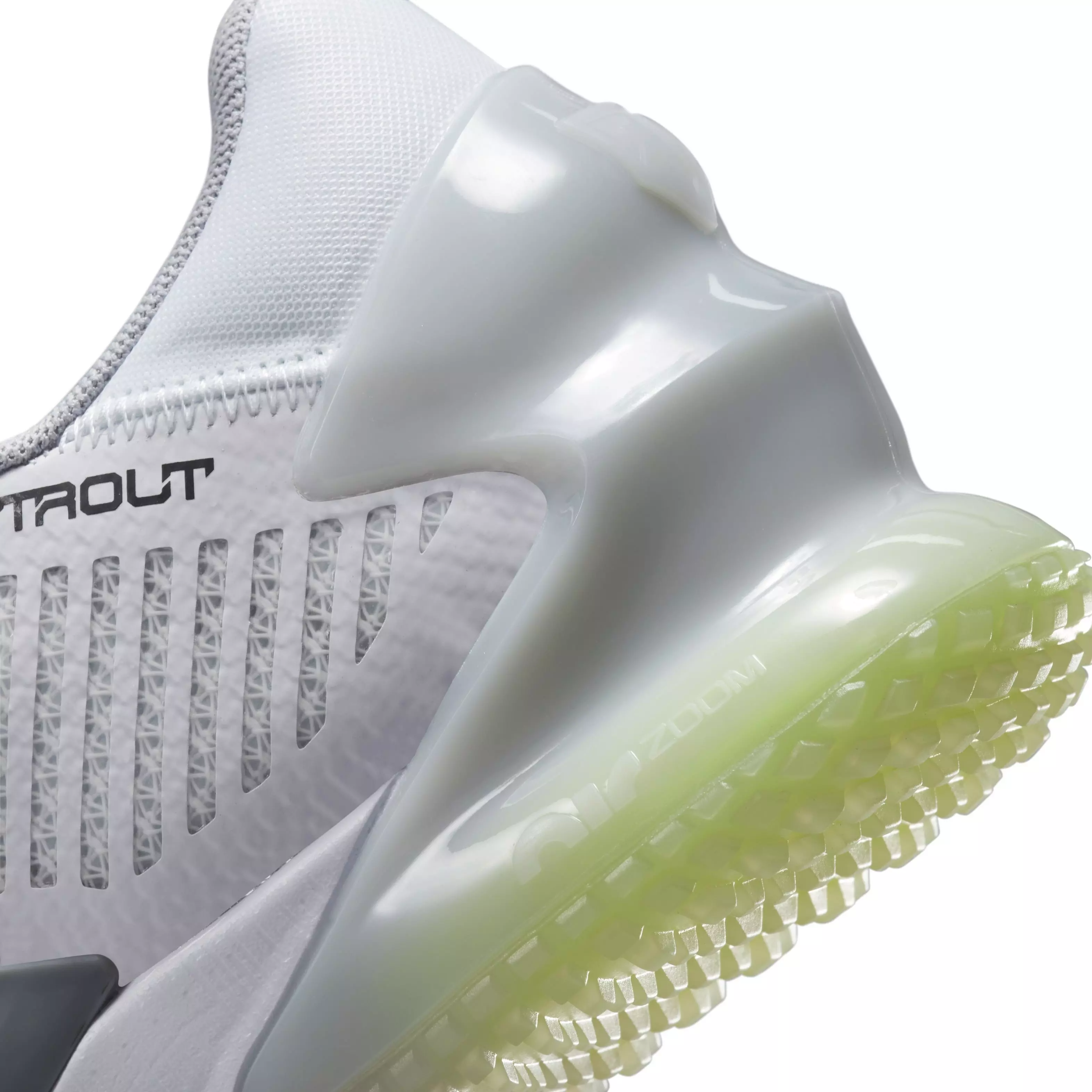 Nike Force Zoom Trout 8 Turf "White/Wolf Grey/Pure Platinum/Black" Men's Baseball Shoe - WHITE/GREY/PLATINUM/BLACK