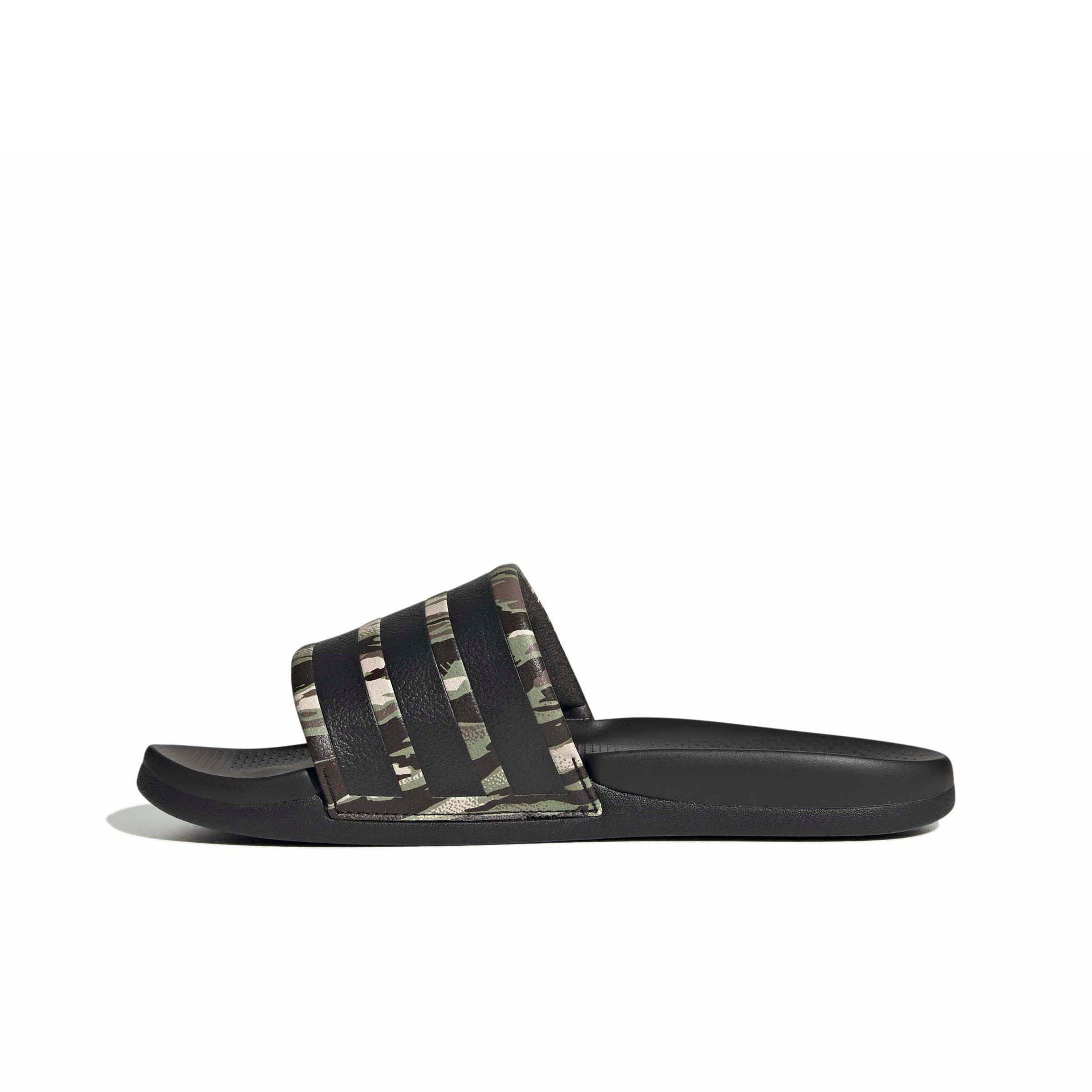 adidas Adilette Comfort 2.0 "Core Black/Core Black/Aurora Coffee" Men's Slide - BLACK/BLACK/COFFEE