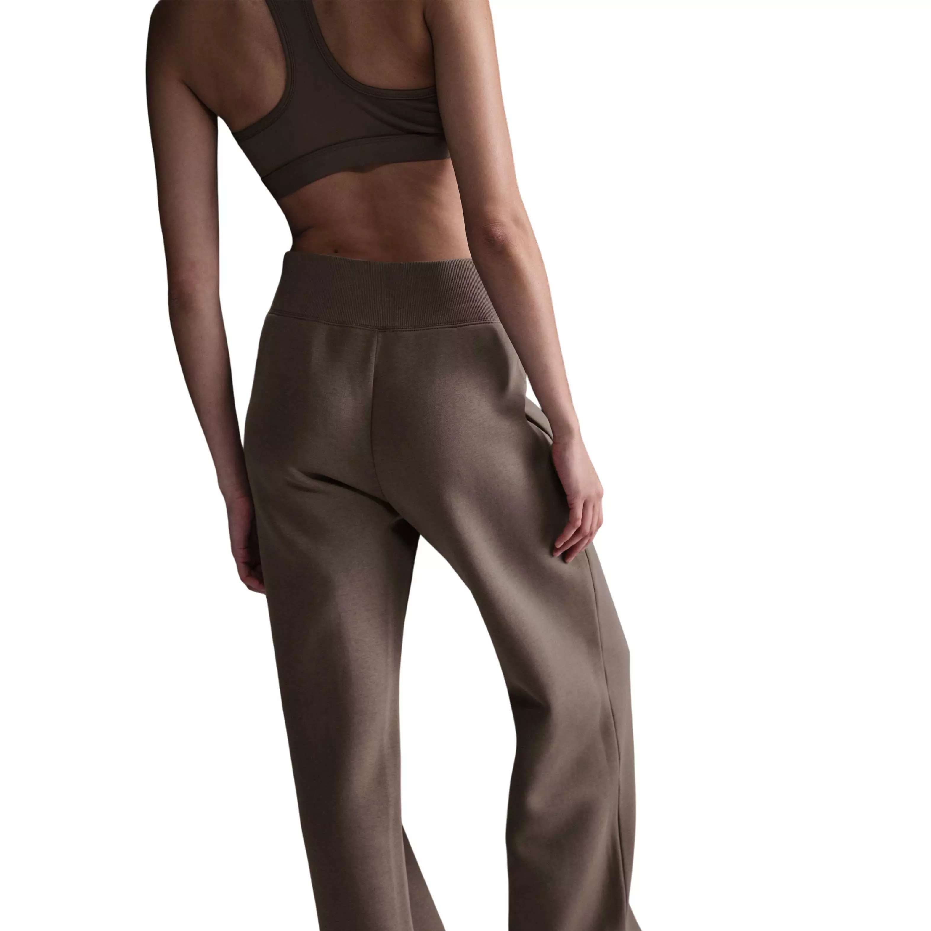 Nike Women's Sportswear Phoenix Fleece High-Waisted Wide-Leg Sweatpants - Brown - BROWN