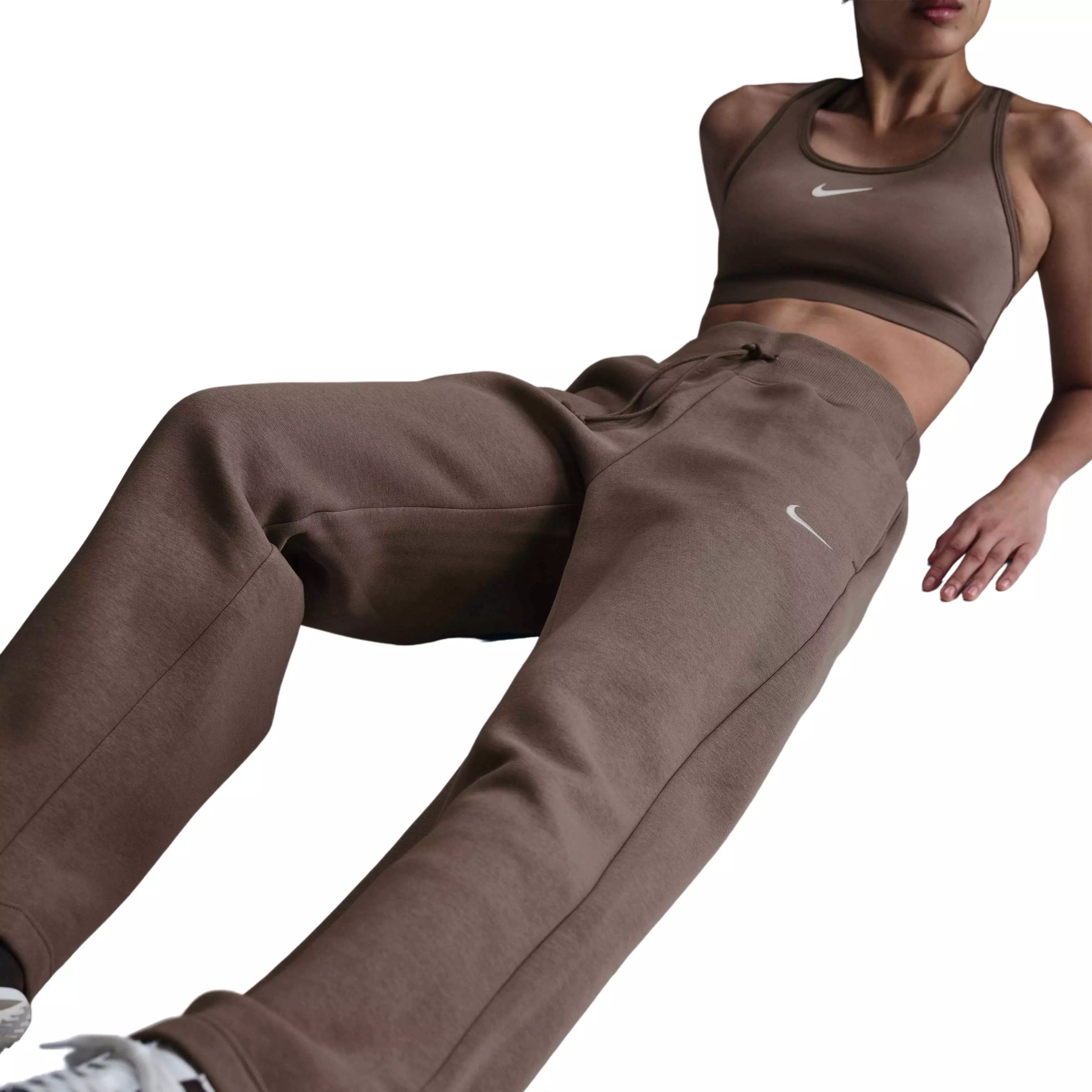 Nike Women's Sportswear Phoenix Fleece High-Waisted Wide-Leg Sweatpants - Brown - BROWN