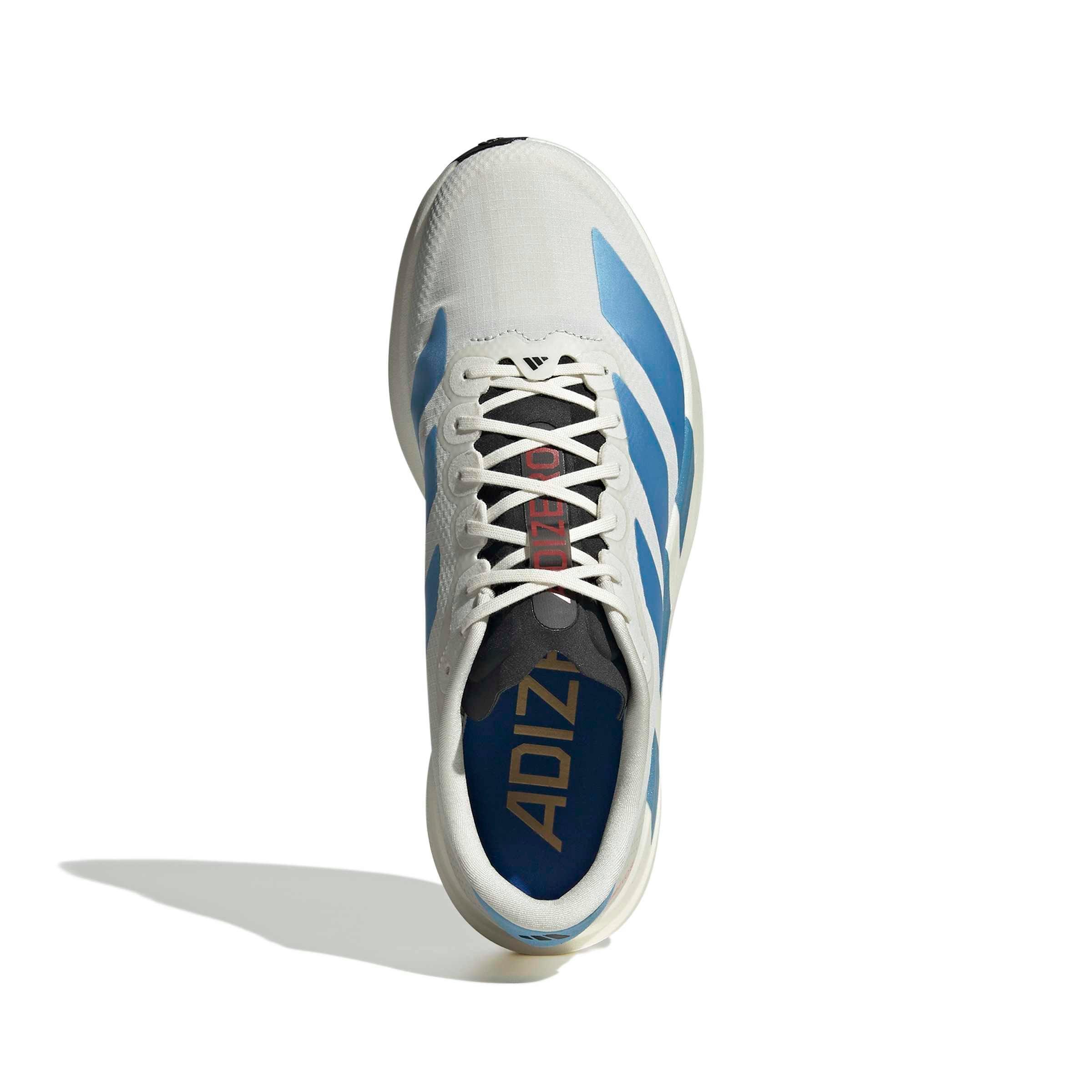adidas Adizero EVO SL "Off White/Light Blue/Bright Red" Men's Running Shoe - OFF WHITE/LT BLUE/RED