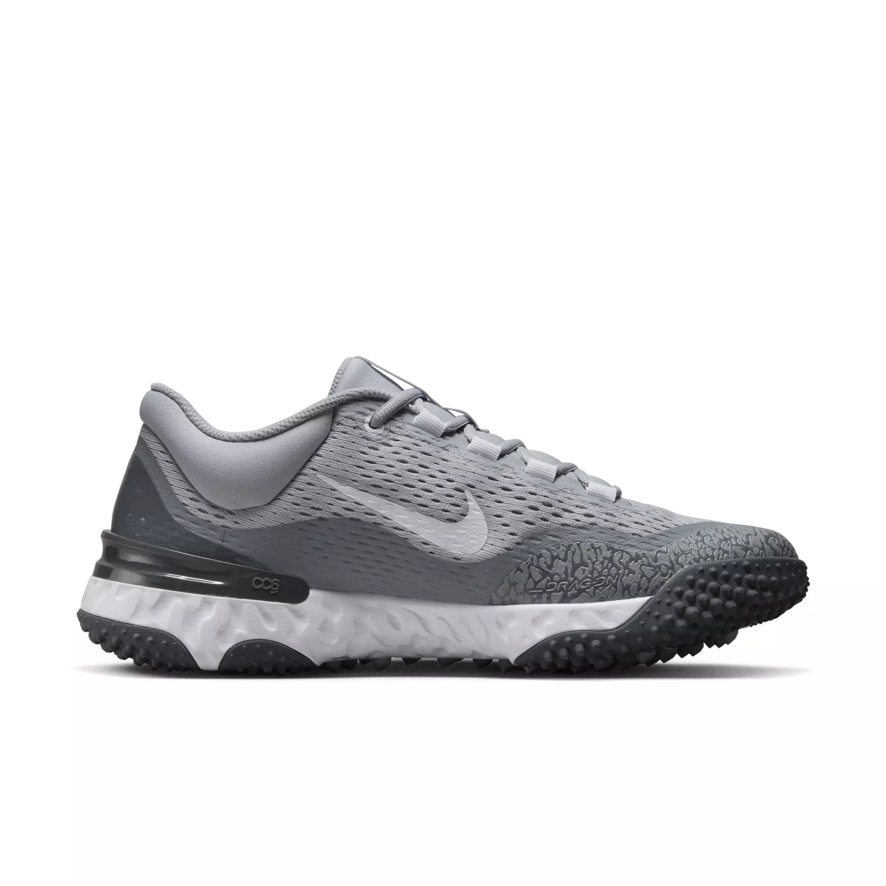 Nike Alpha Huarache Elite 4 Turf "Wolf Grey/Cool Grey/Dark Grey/White" Men's Baseball Shoe - GREY/GREY/DK GREY/WHITE