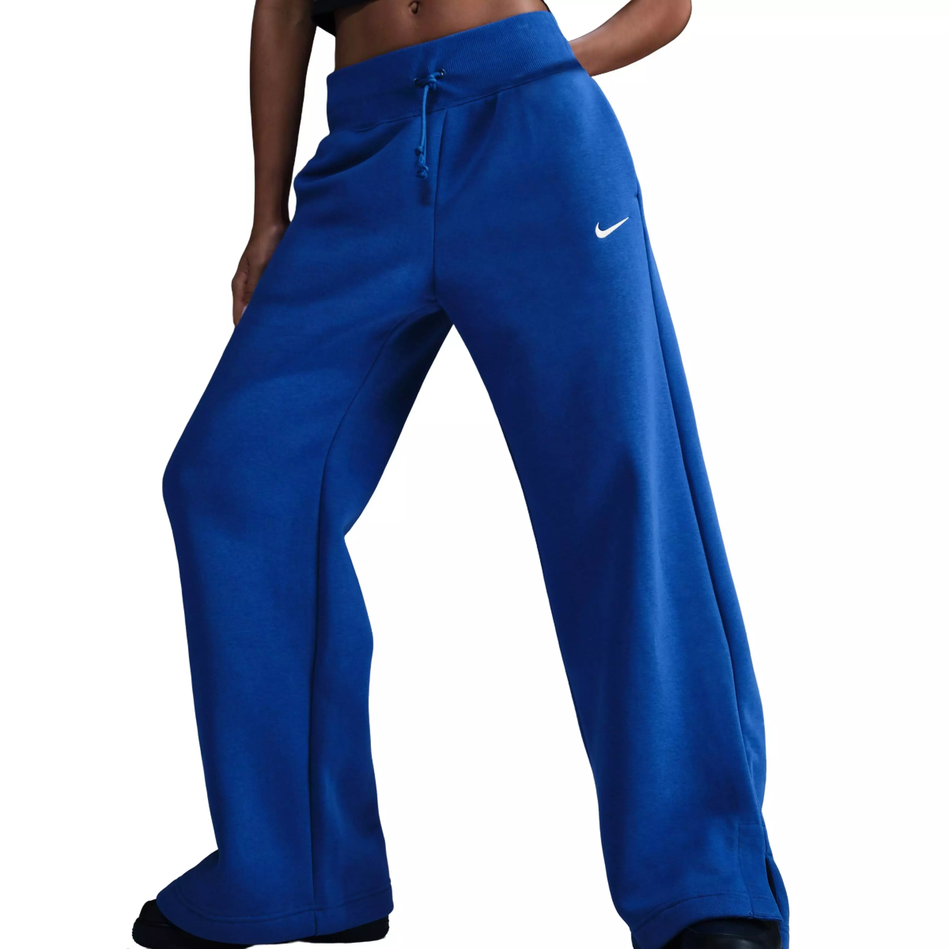 Nike Women's Sportswear Phoenix Fleece High-Waisted Wide-Leg Sweatpants - Blue - BLUE