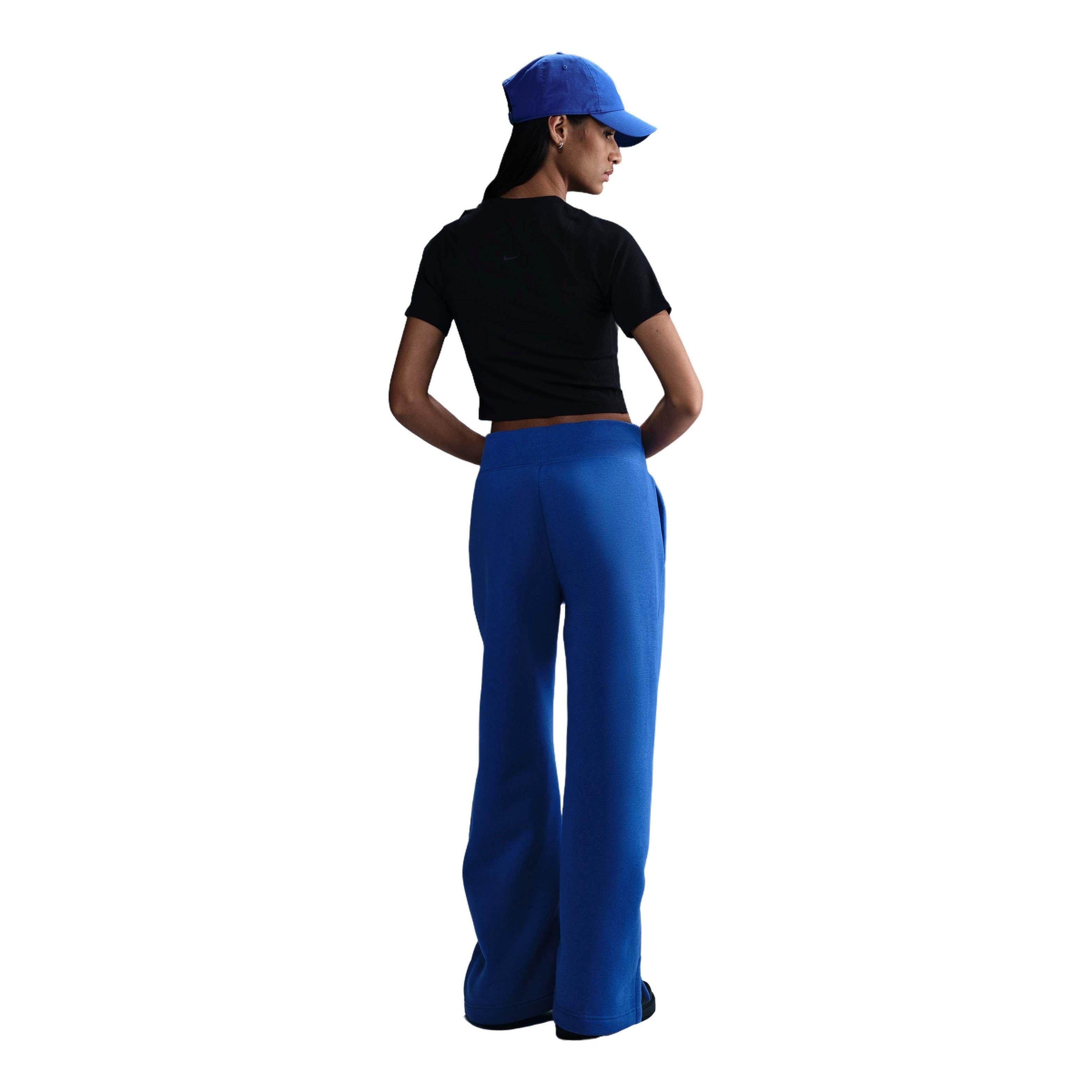 Nike Women's Sportswear Phoenix Fleece High-Waisted Wide-Leg Sweatpants - Blue - BLUE Thumbnail View 2