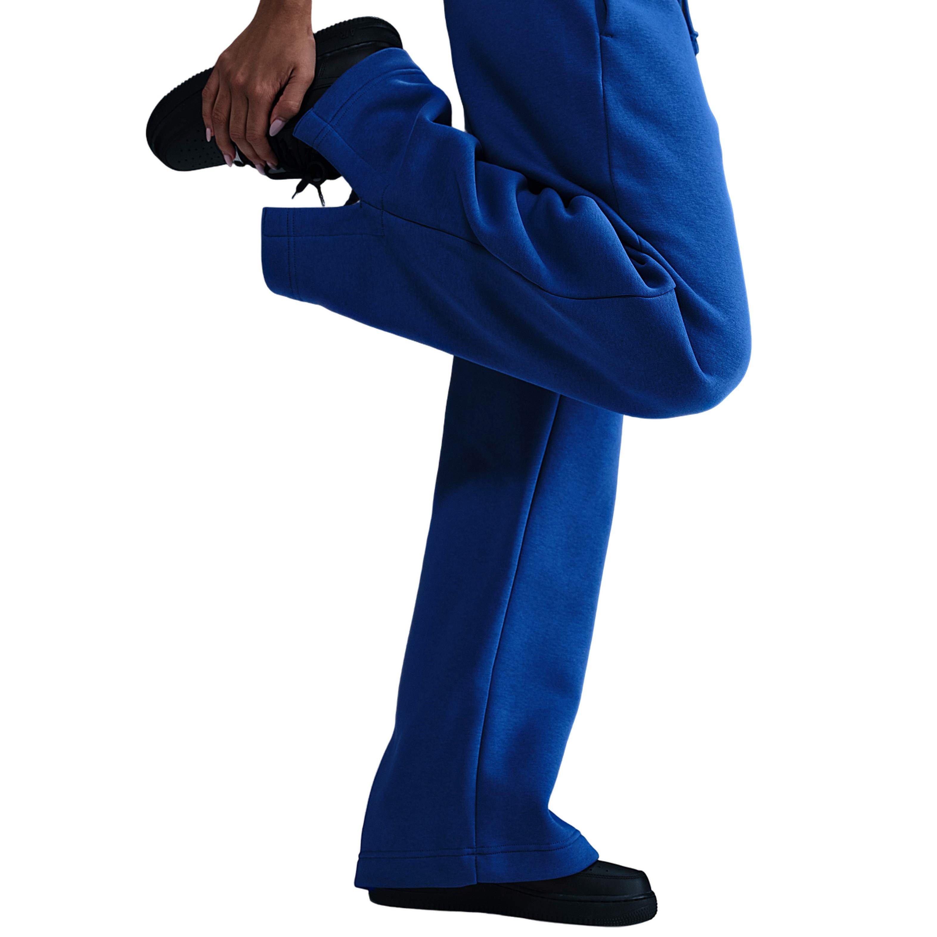 Nike Women's Sportswear Phoenix Fleece High-Waisted Wide-Leg Sweatpants - Blue - BLUE Thumbnail View 3