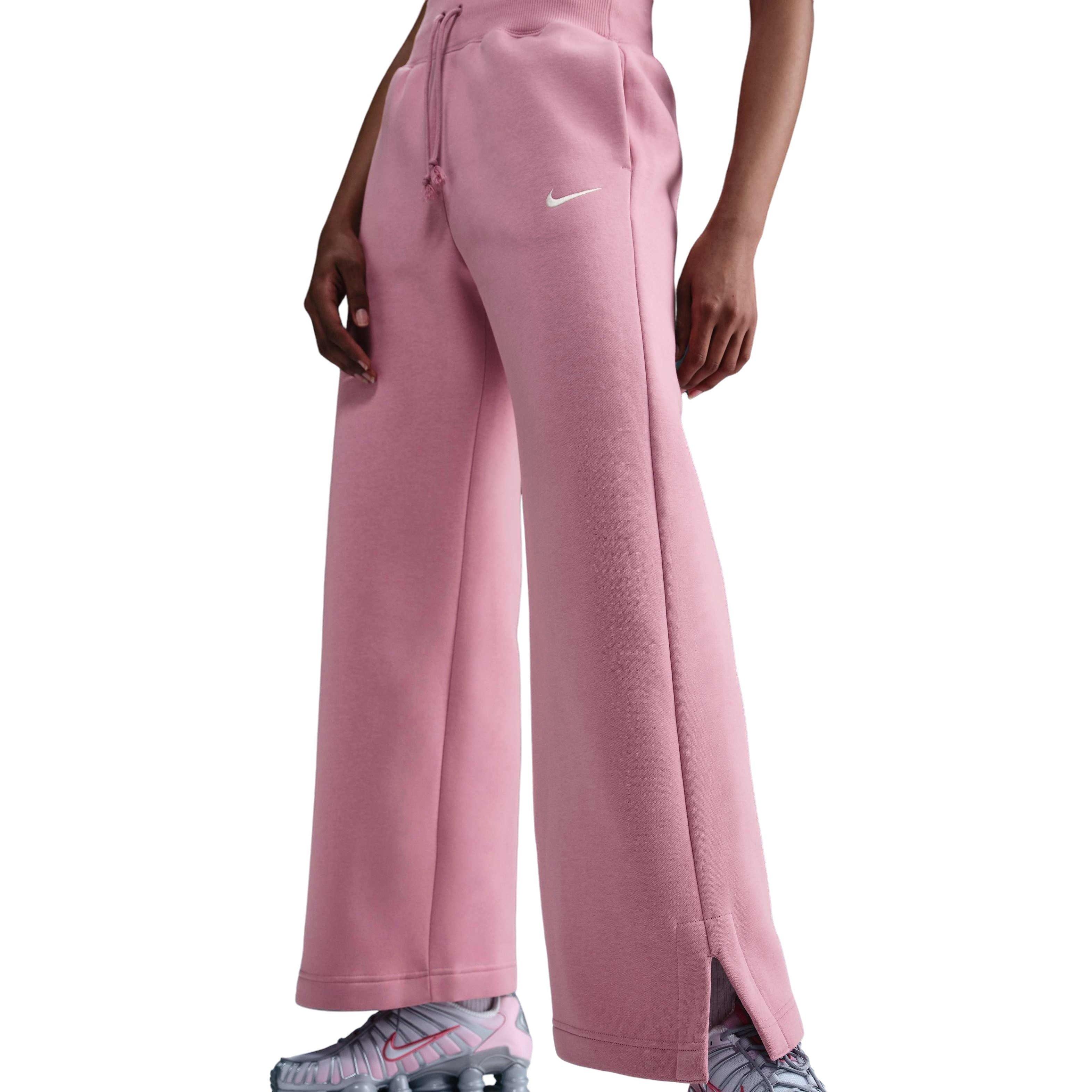 Nike Women's Sportswear Phoenix Fleece High-Waisted Wide-Leg Sweatpants - Pink - PINK Thumbnail View 1