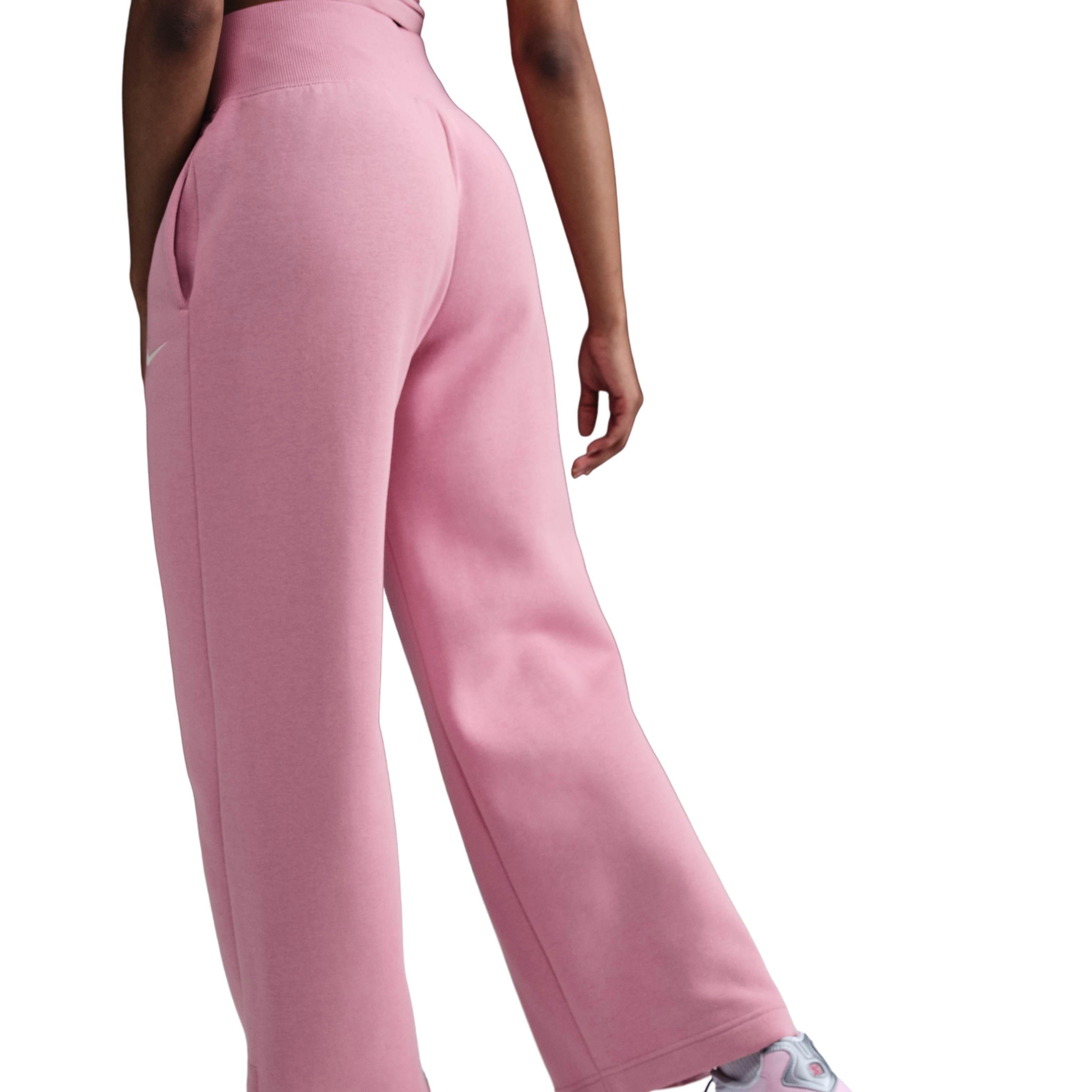 Nike Women's Sportswear Phoenix Fleece High-Waisted Wide-Leg Sweatpants - Pink - PINK Thumbnail View 2