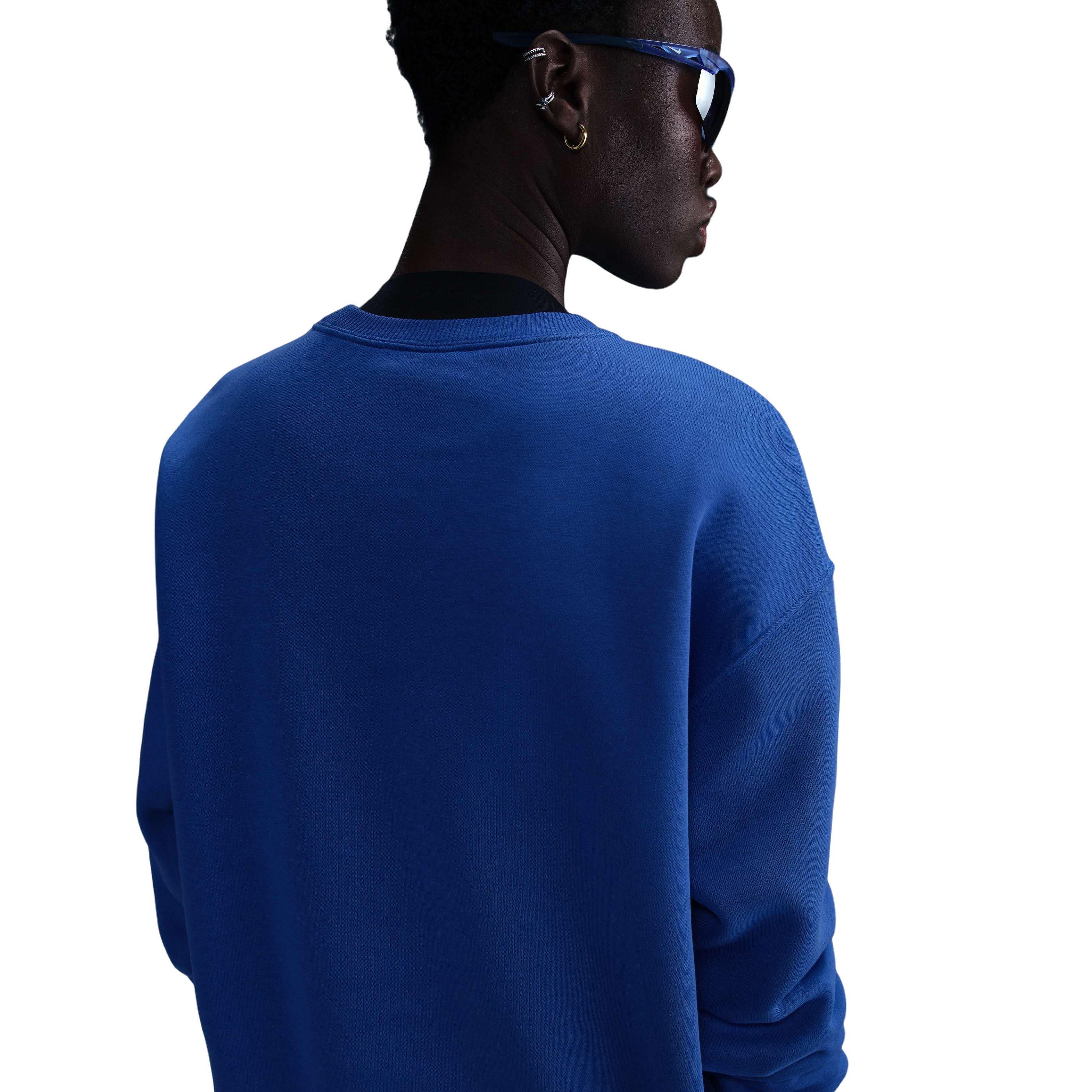 Nike Women's Sportswear Phoenix Fleece Oversized Crewneck Sweatshirt - Blue - BLUE Thumbnail View 2