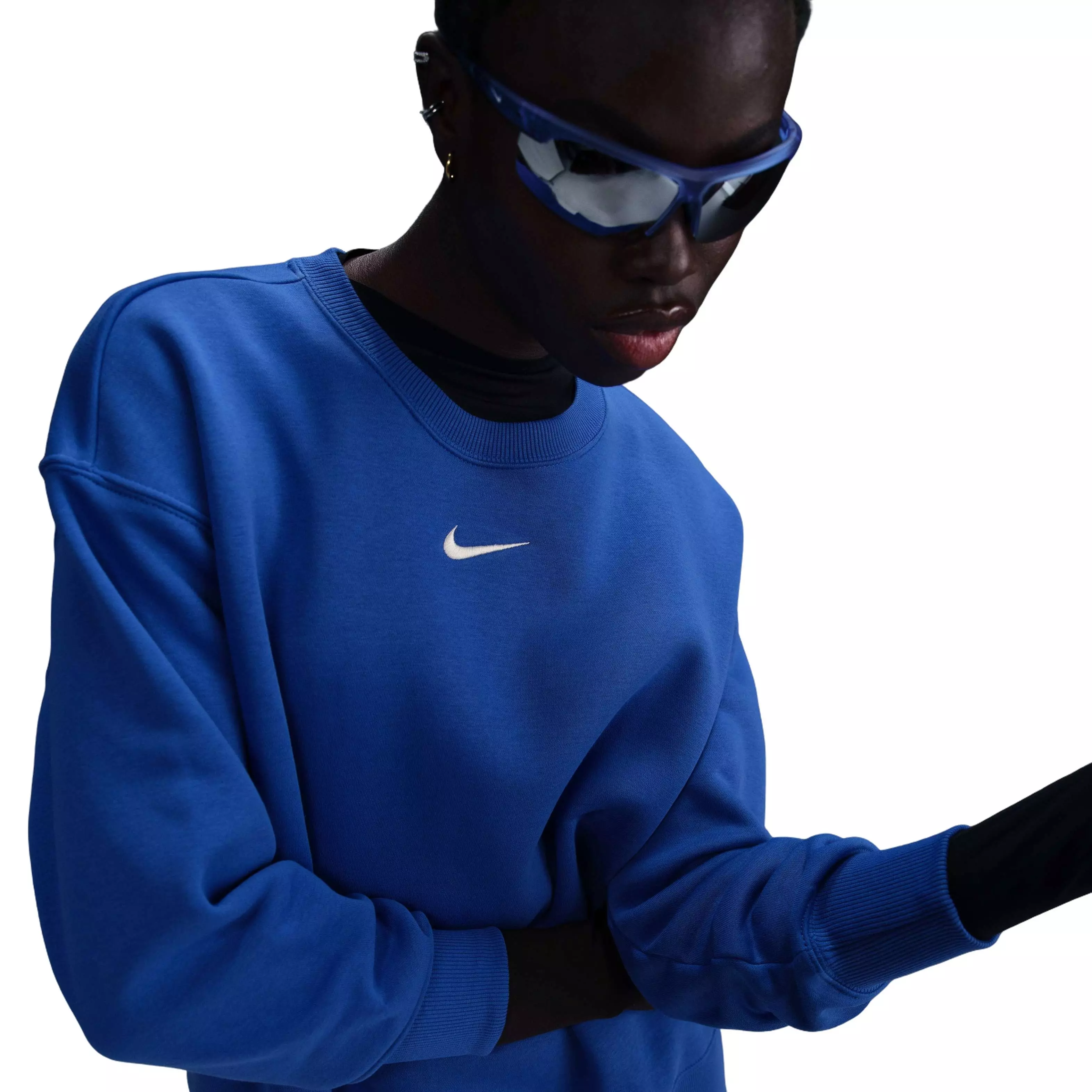 Nike Women's Sportswear Phoenix Fleece Oversized Crewneck Sweatshirt - Blue - BLUE