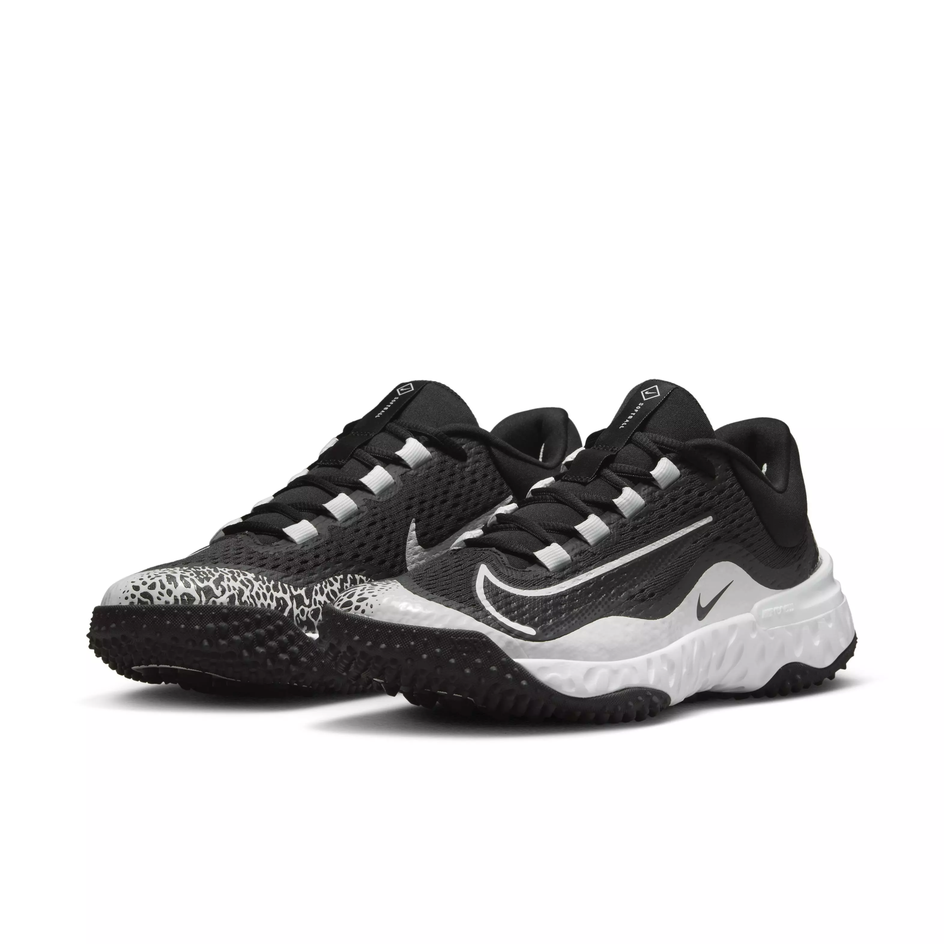 Nike Alpha Huarache Elite 4 Turf "Black/Dark Smoke Grey/Mint Foam/White" Women's Softball Shoe - BLACK/DK GREY/MINT/WHITE
