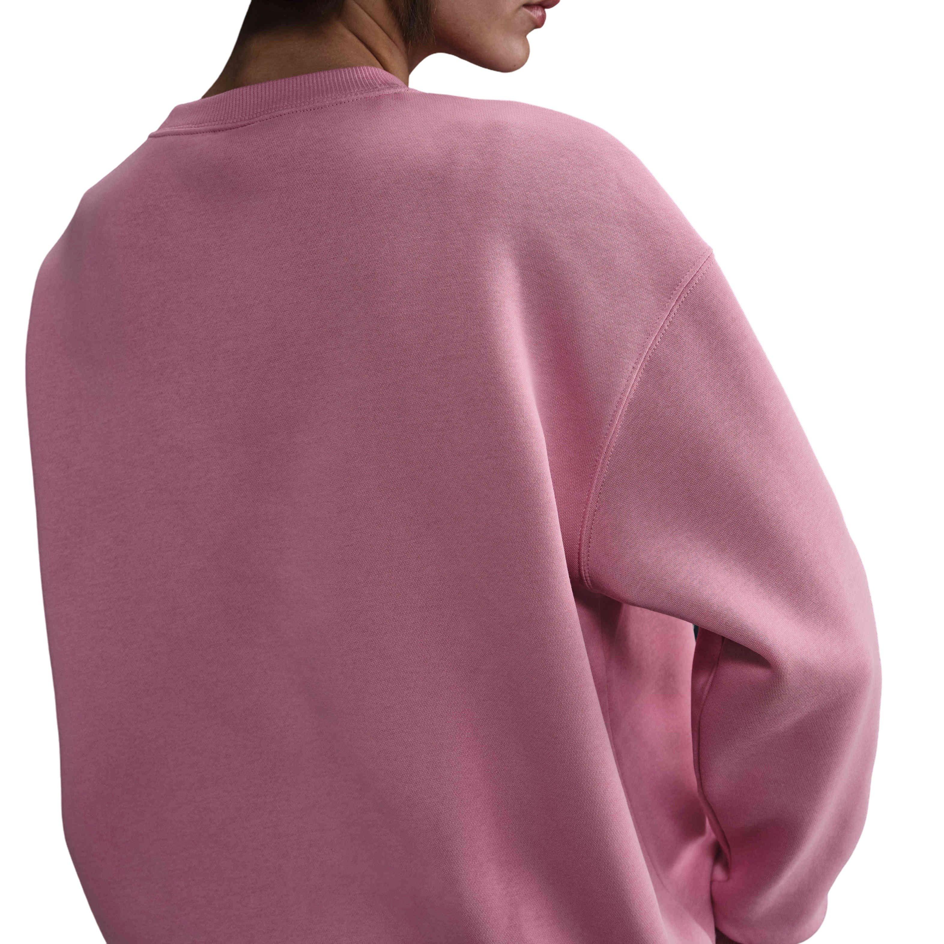 Nike Women's Sportswear Phoenix Fleece Oversized Crewneck Sweatshirt - Pink - PINK Thumbnail View 2