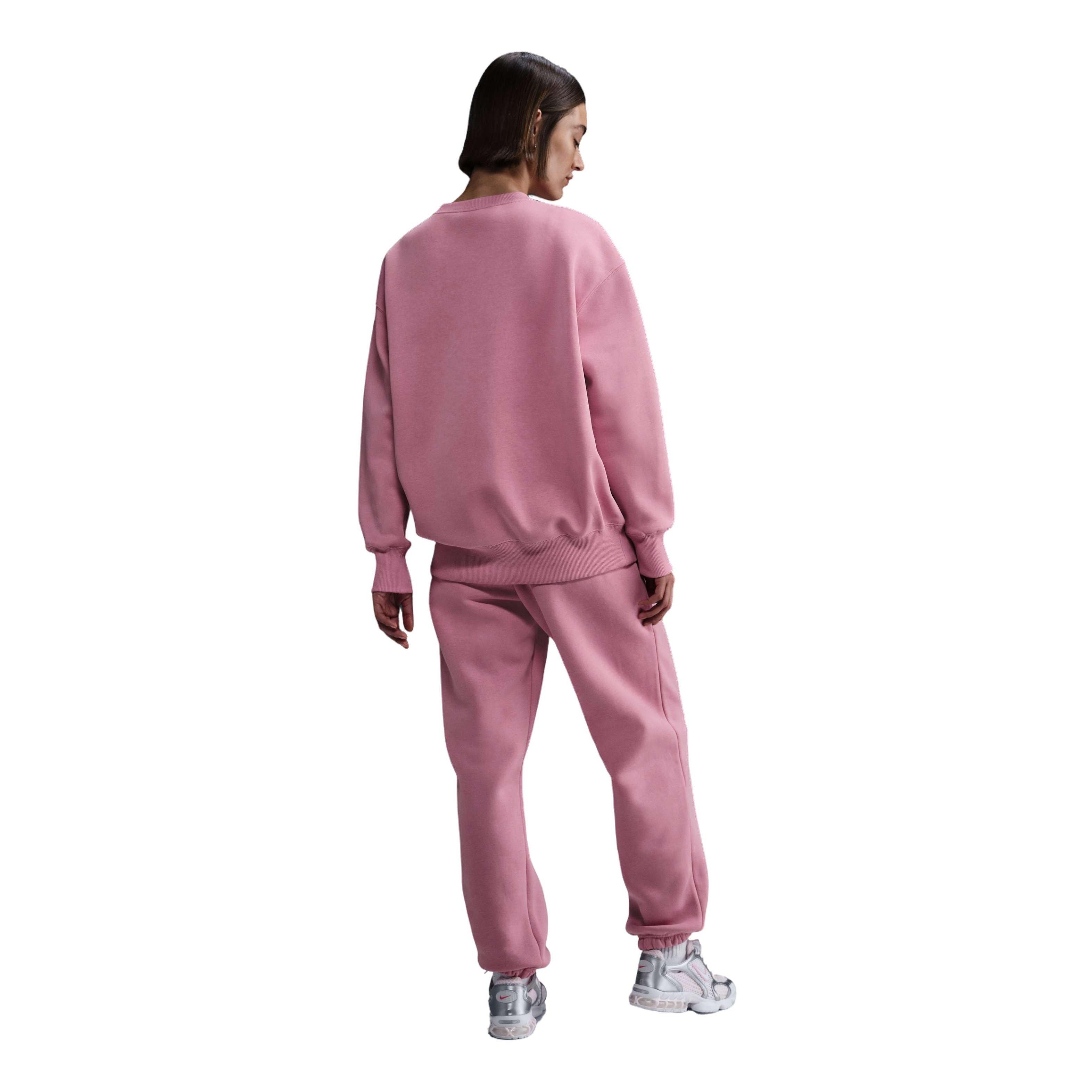 Nike Women's Sportswear Phoenix Fleece Oversized Crewneck Sweatshirt - Pink - PINK Thumbnail View 5