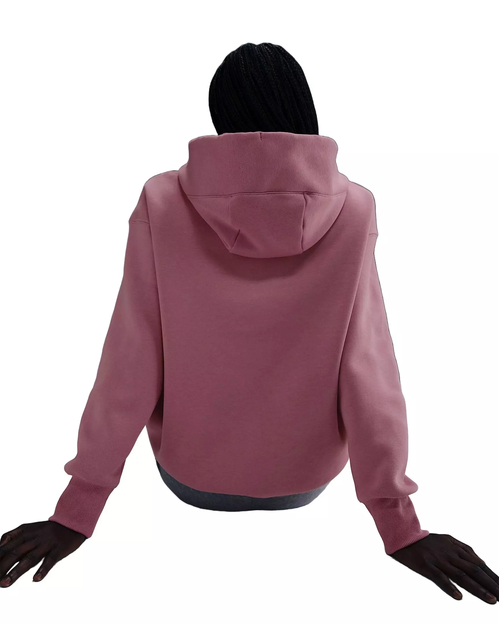 Nike Women's Sportswear Phoenix Fleece Oversized Full-Zip Hooded Jacket - Pink - PINK