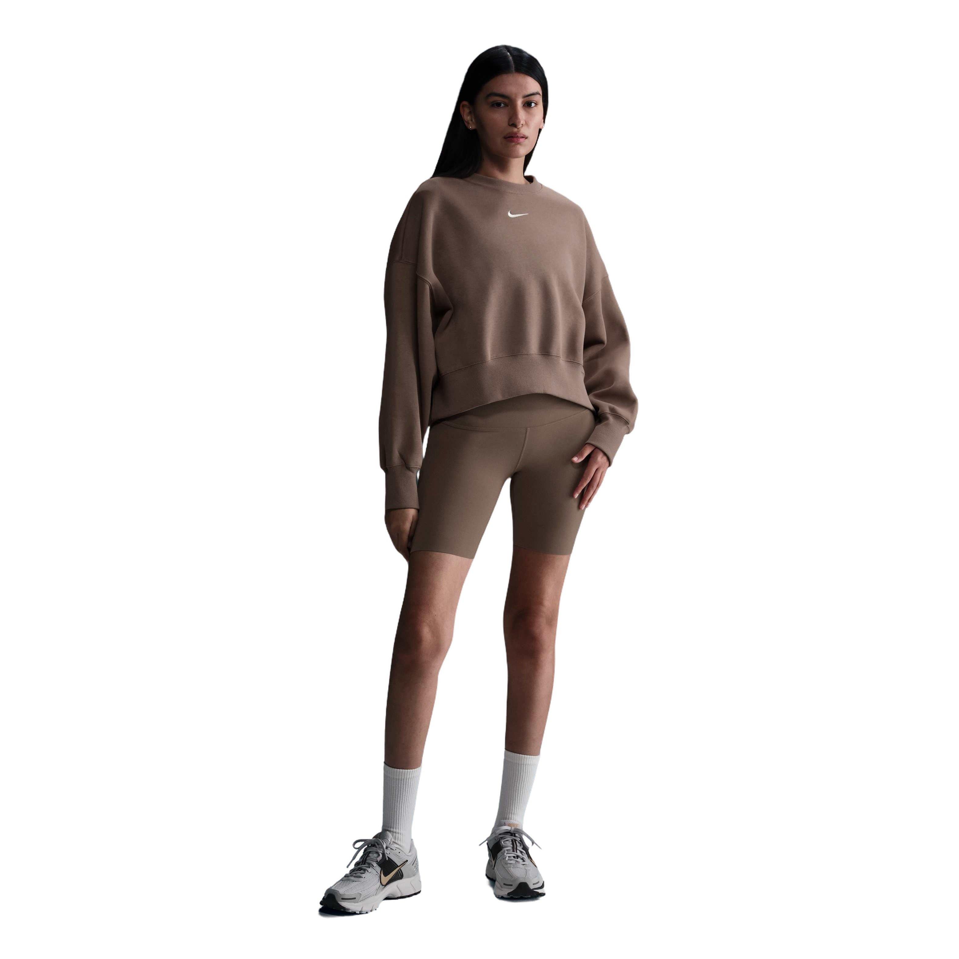 Nike Women's Sportswear Phoenix Fleece Over-Oversized Crewneck Sweatshirt - Brown - BROWN Thumbnail View 4