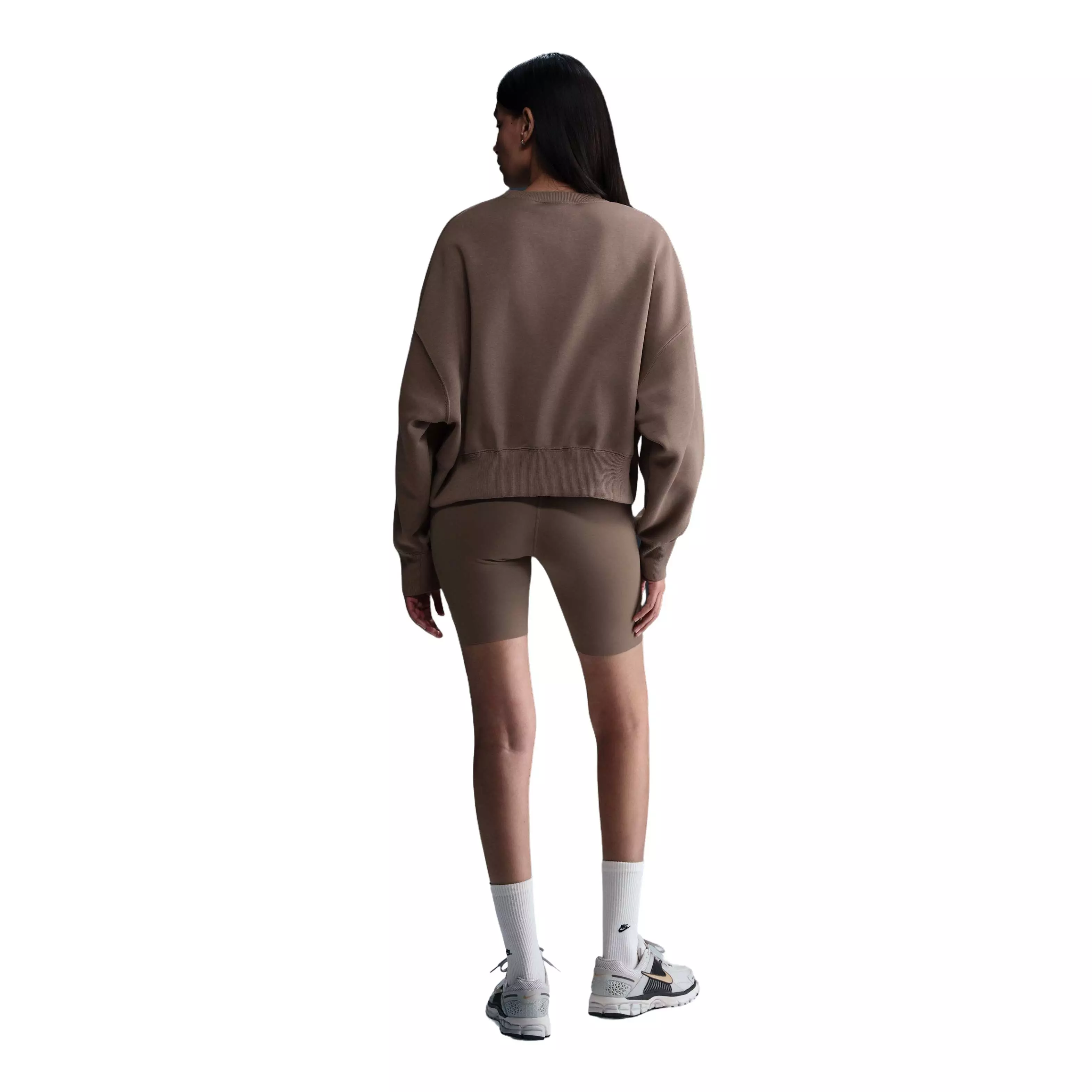 Nike Women's Sportswear Phoenix Fleece Over-Oversized Crewneck Sweatshirt - Brown - BROWN