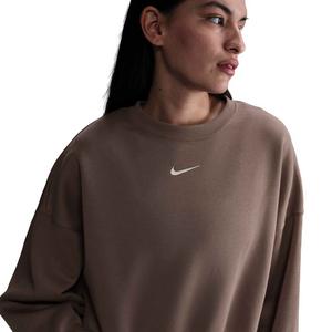 Nike Women's Sportswear Phoenix Fleece Over-Oversized Crewneck Sweatshirt - Brown