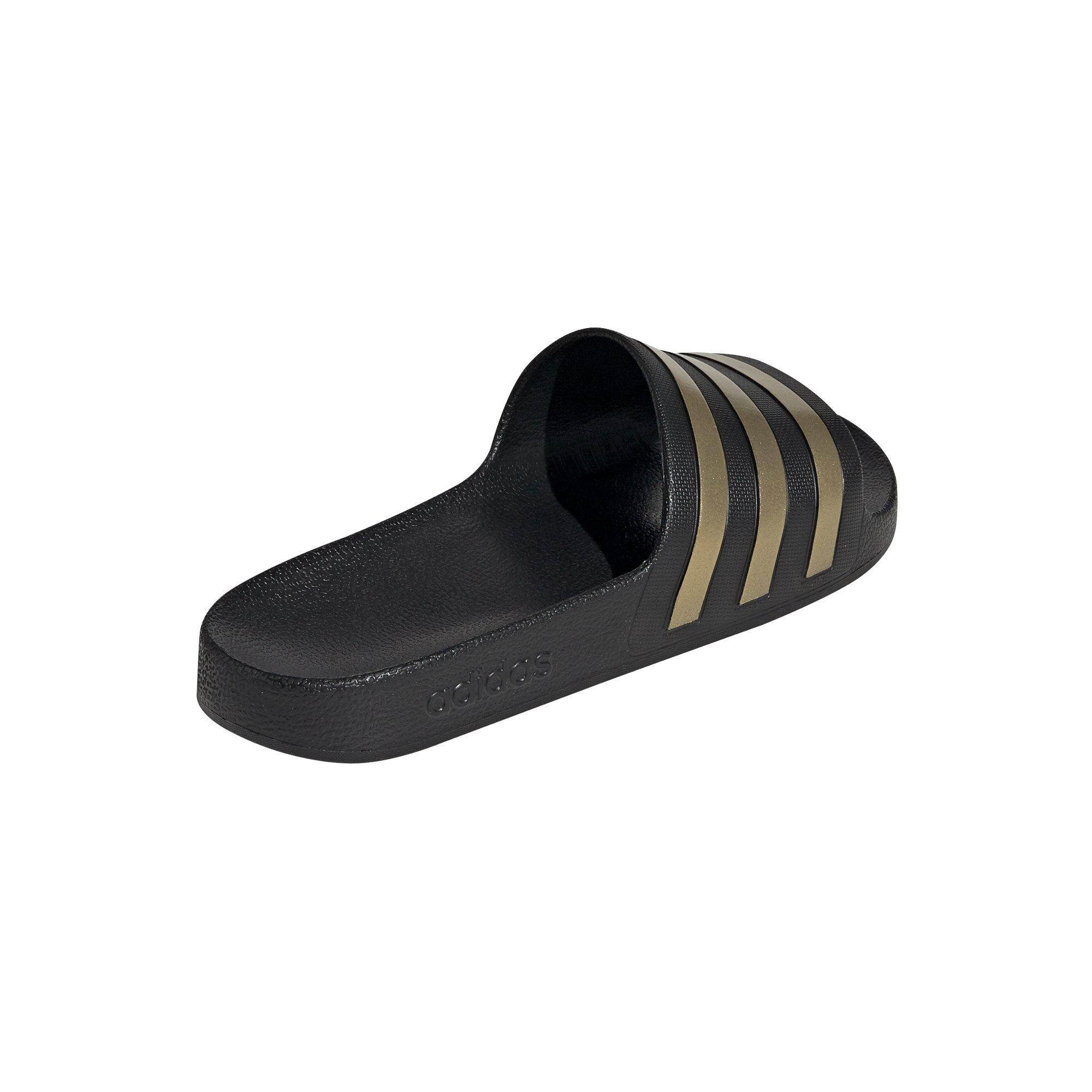 adidas Adilette Aqua "Core Black/Gold Metallic" Unisex Slide - BLACK/GOLD Thumbnail View 6