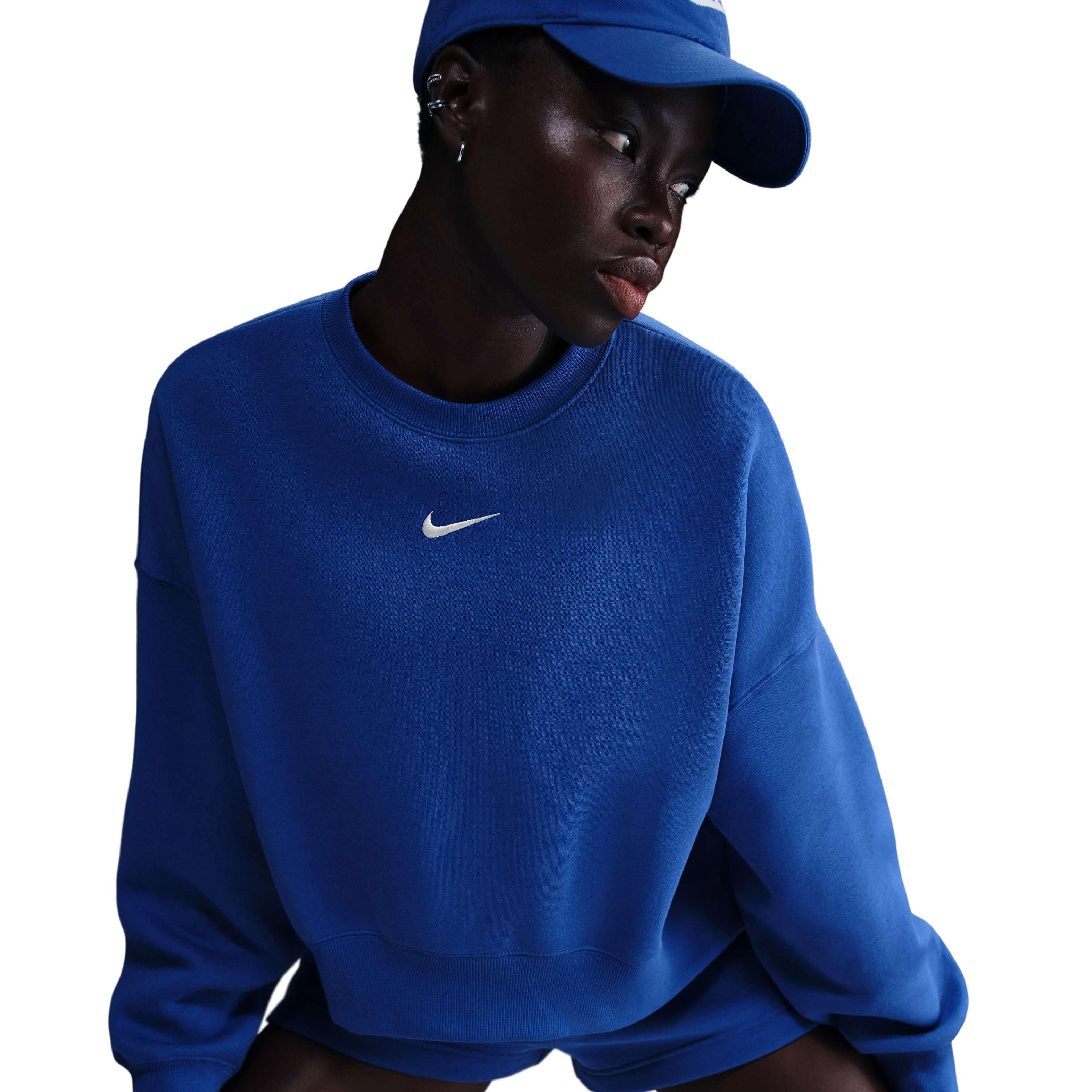 Nike Women's Sportswear Phoenix Fleece Over-Oversized Crewneck Sweatshirt - Blue - BLUE Thumbnail View 3