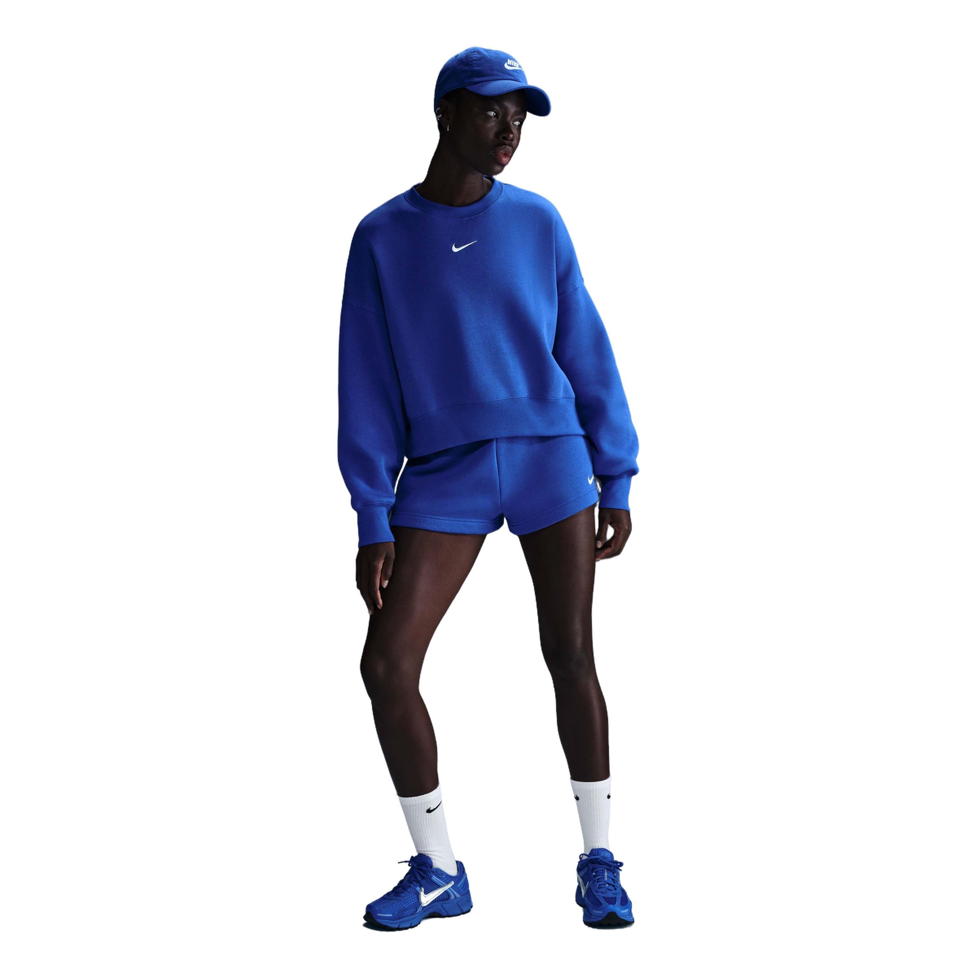 Nike Women's Sportswear Phoenix Fleece Over-Oversized Crewneck Sweatshirt - Blue - BLUE Thumbnail View 4