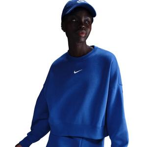 Nike Women's Sportswear Phoenix Fleece Over-Oversized Crewneck Sweatshirt - Blue