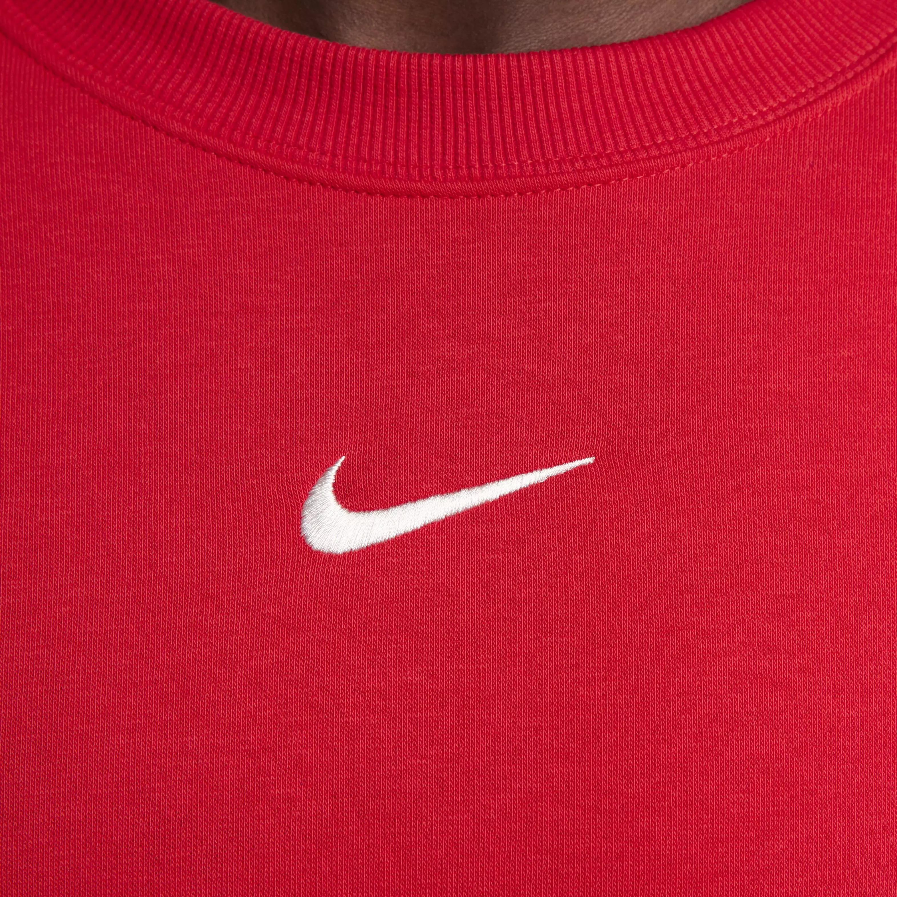 Nike Women's Sportswear Phoenix Fleece O​ver-Oversized Crew-Neck Sweatshirt -Red​ - RED