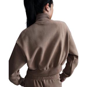 Nike Women's Sportswear Phoenix Fleece 1/2 Zip Cropped Sweatshirt - Brown