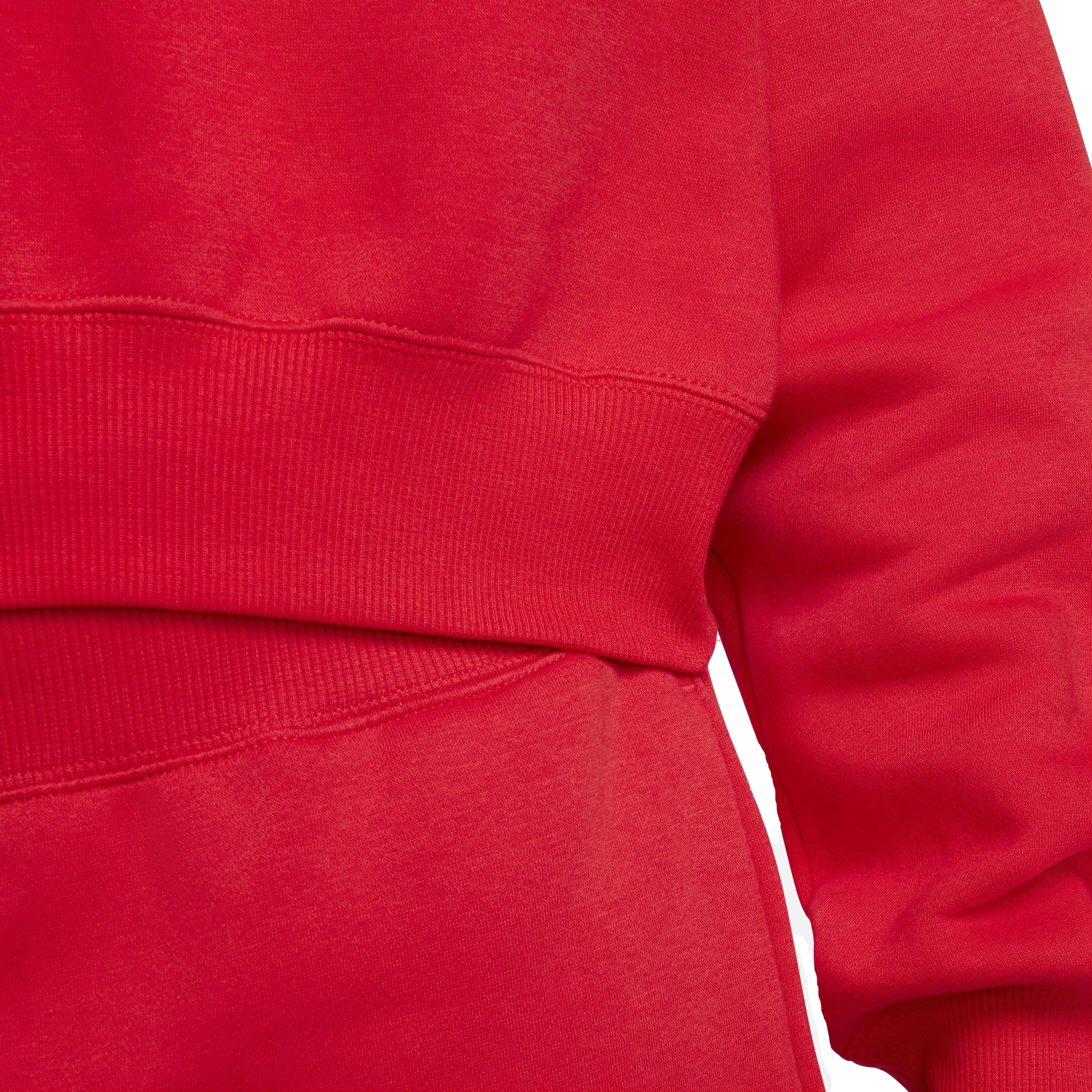 Nike Women's Sportswear Phoenix Fleece ​1/2-Zip Cropped Sweatshirt -Red - RED Thumbnail View 5
