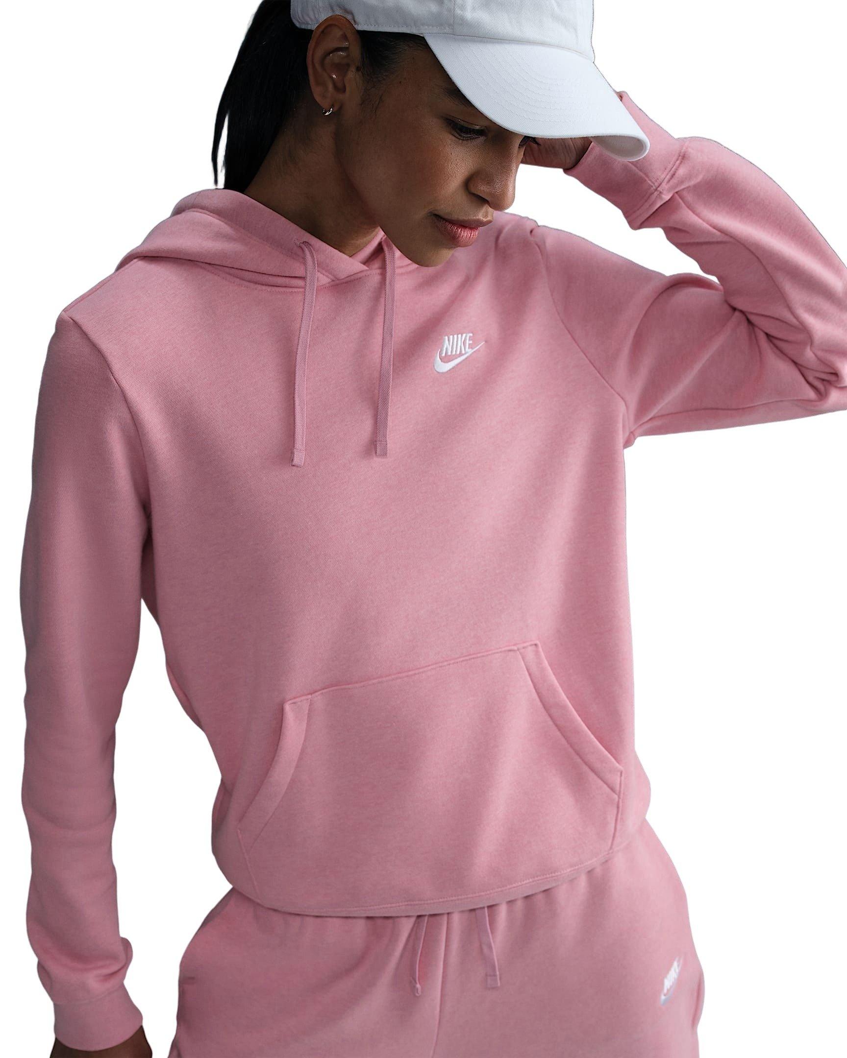 Nike Women's Sportswear Club Fleece Pullover Hoodie - Pink - PINK Thumbnail View 1