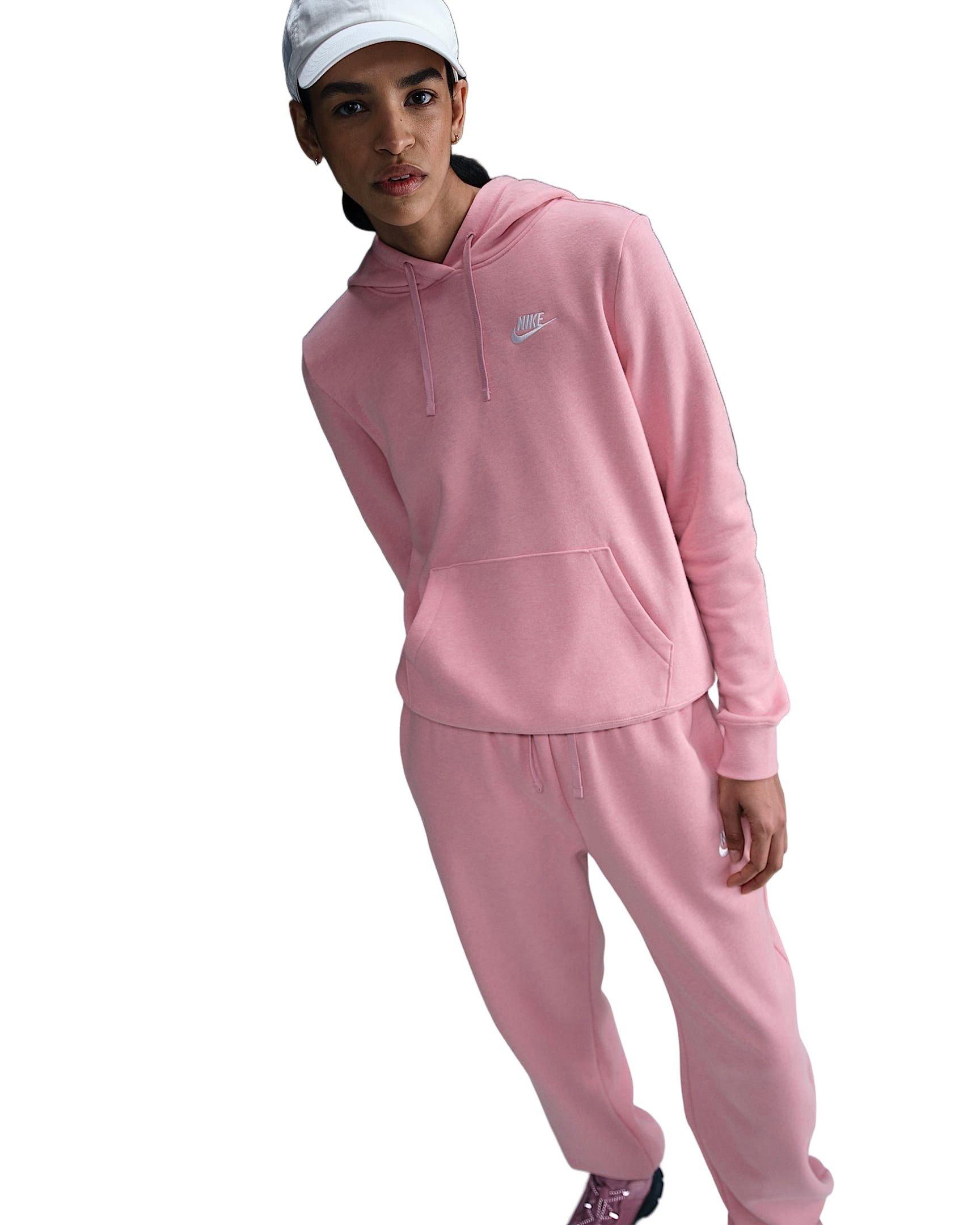 Nike Women's Sportswear Club Fleece Pullover Hoodie - Pink - PINK Thumbnail View 3