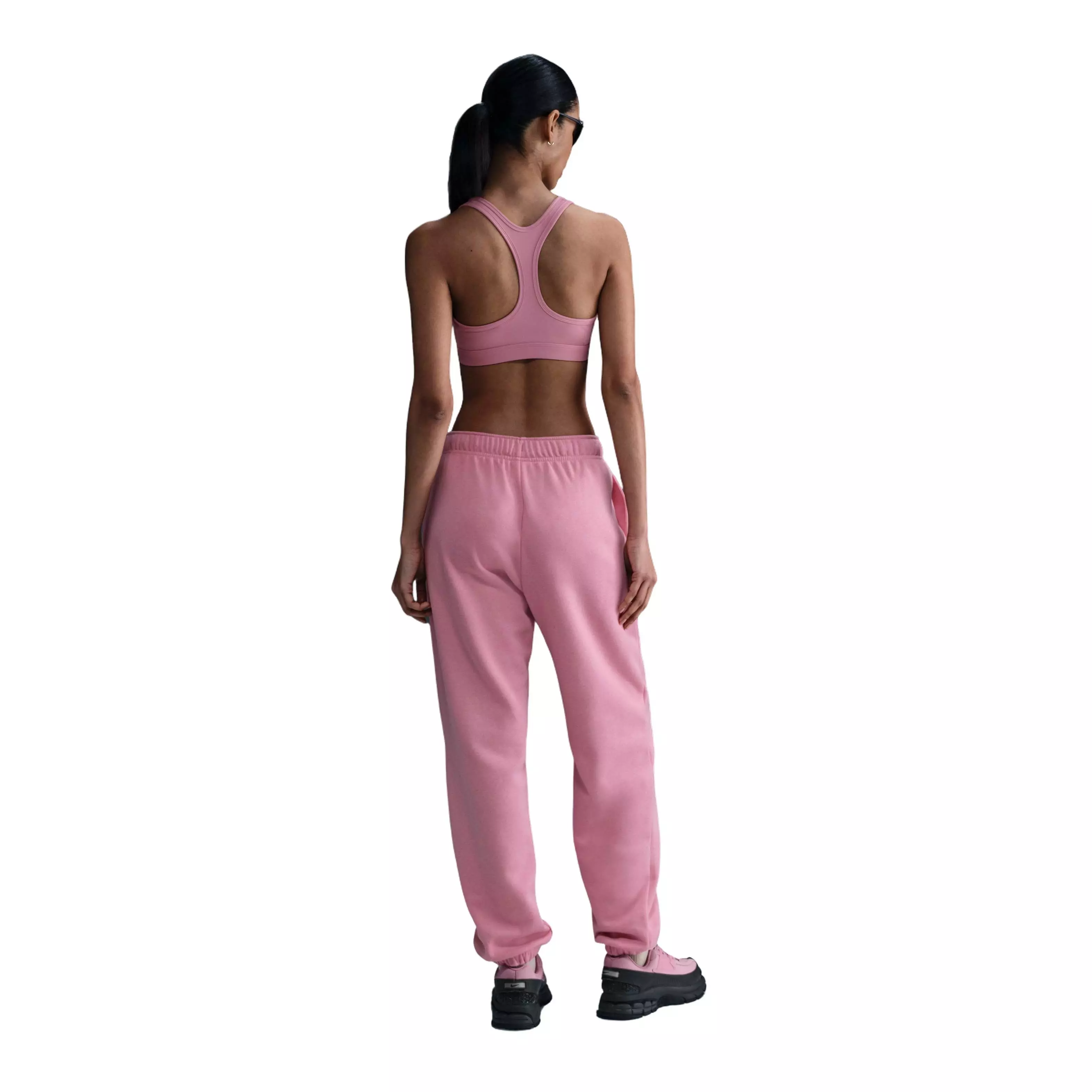 Nike Women's Sportswear Club Fleece Mid-Rise Oversized Sweatpants - Pink - PINK