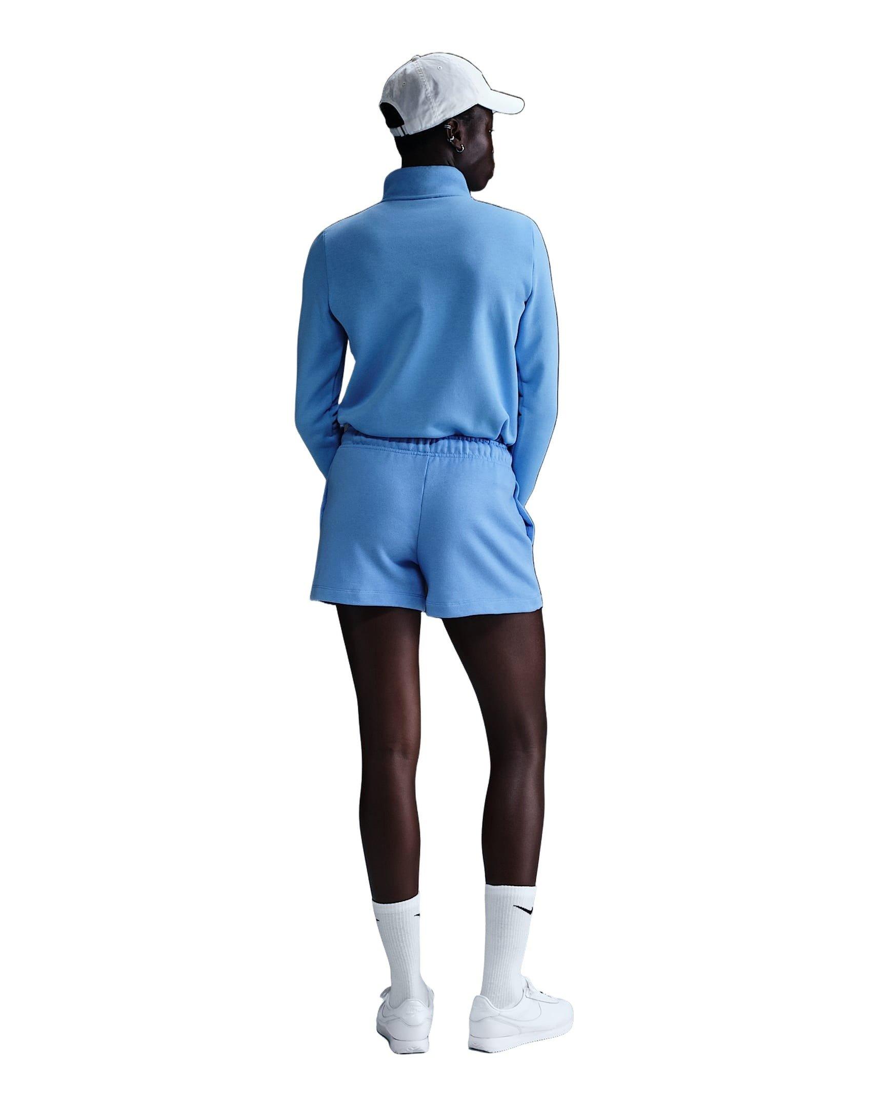 Nike Women's Sportswear Club Fleece Mid-Rise Shorts - Blue - BLUE Thumbnail View 2