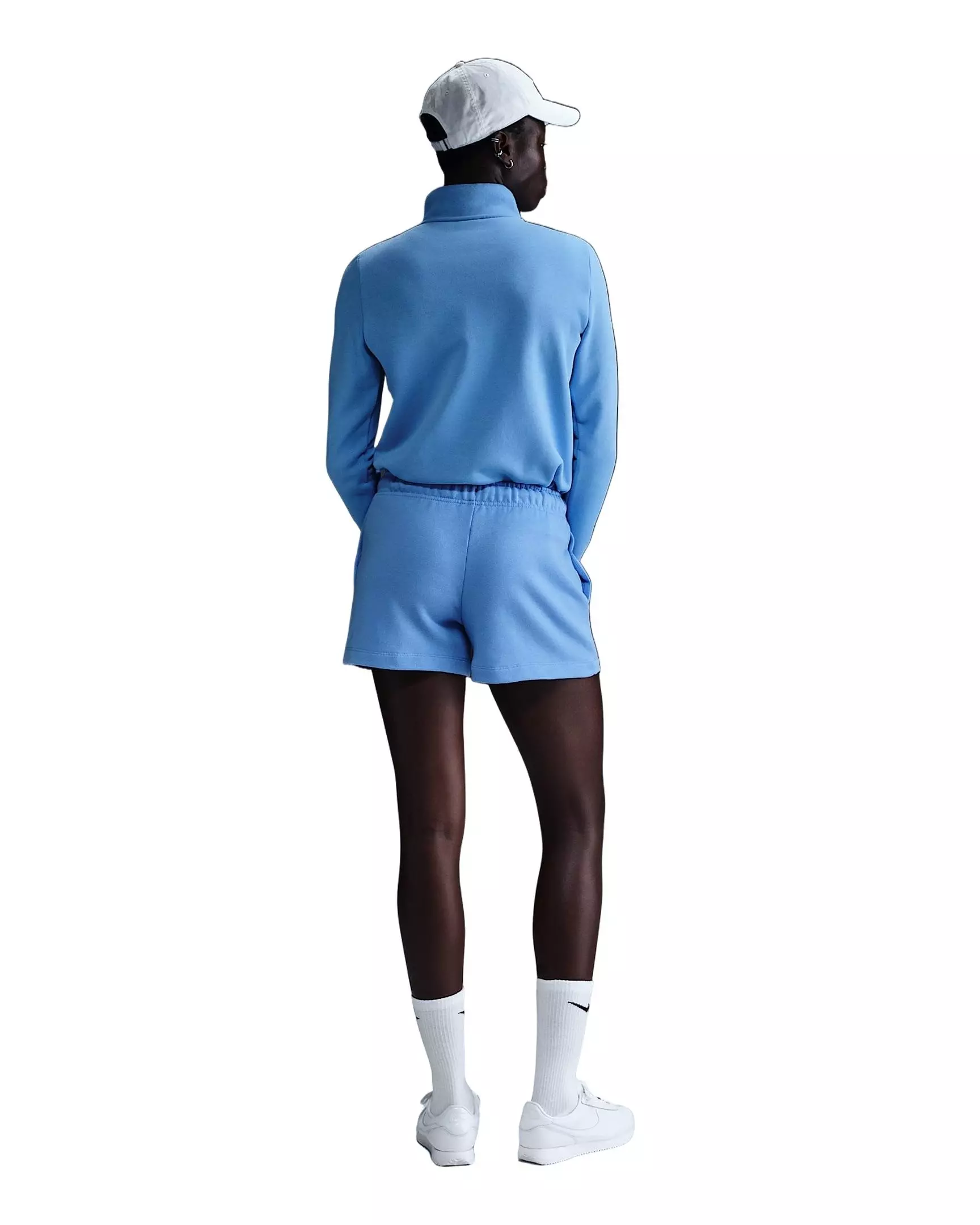 Nike Women's Sportswear Club Fleece Mid-Rise Shorts - Blue - BLUE