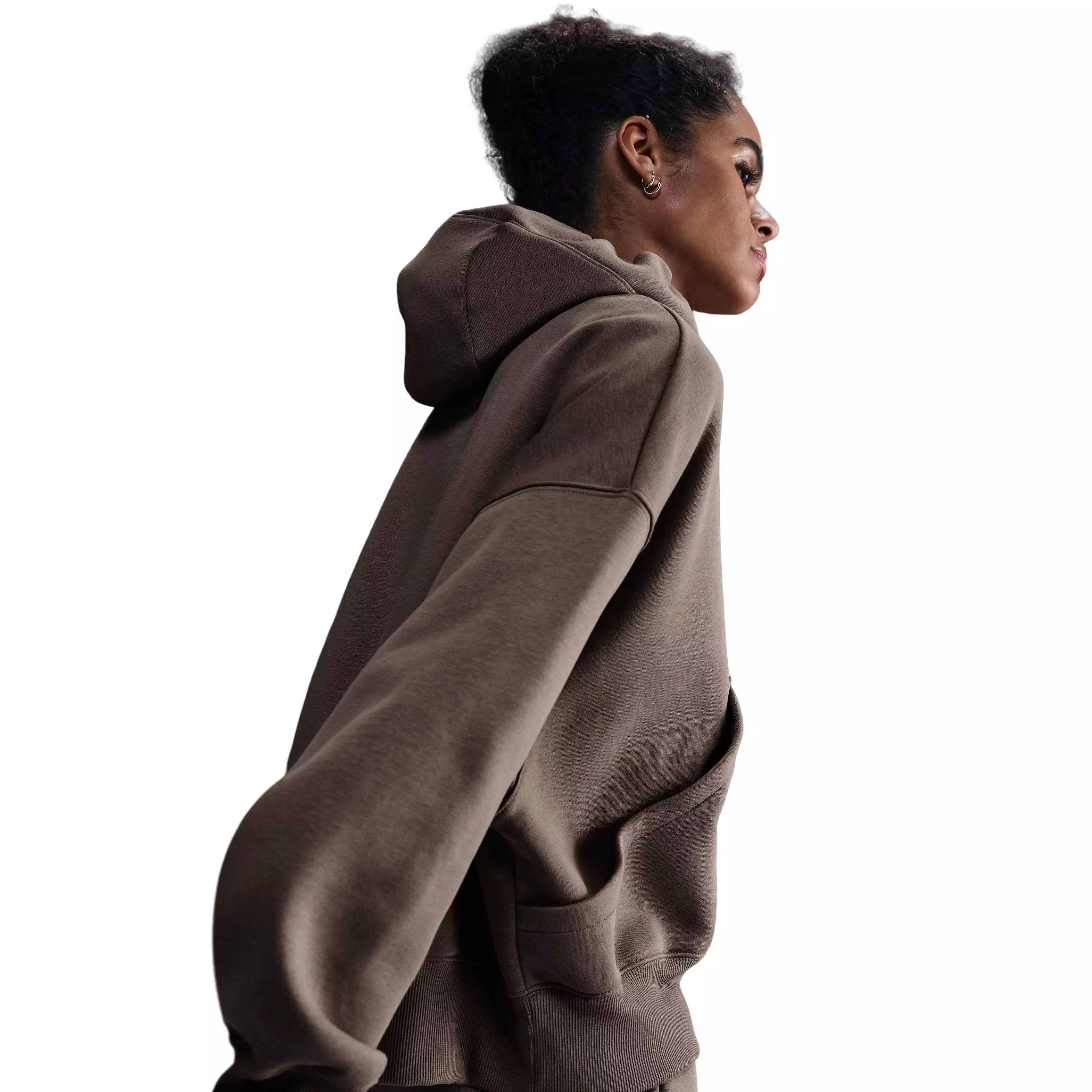 Nike Women's Sportswear Phoenix Fleece Over-Oversized Pullover Hoodie - Mink Brown - MINK BROWN