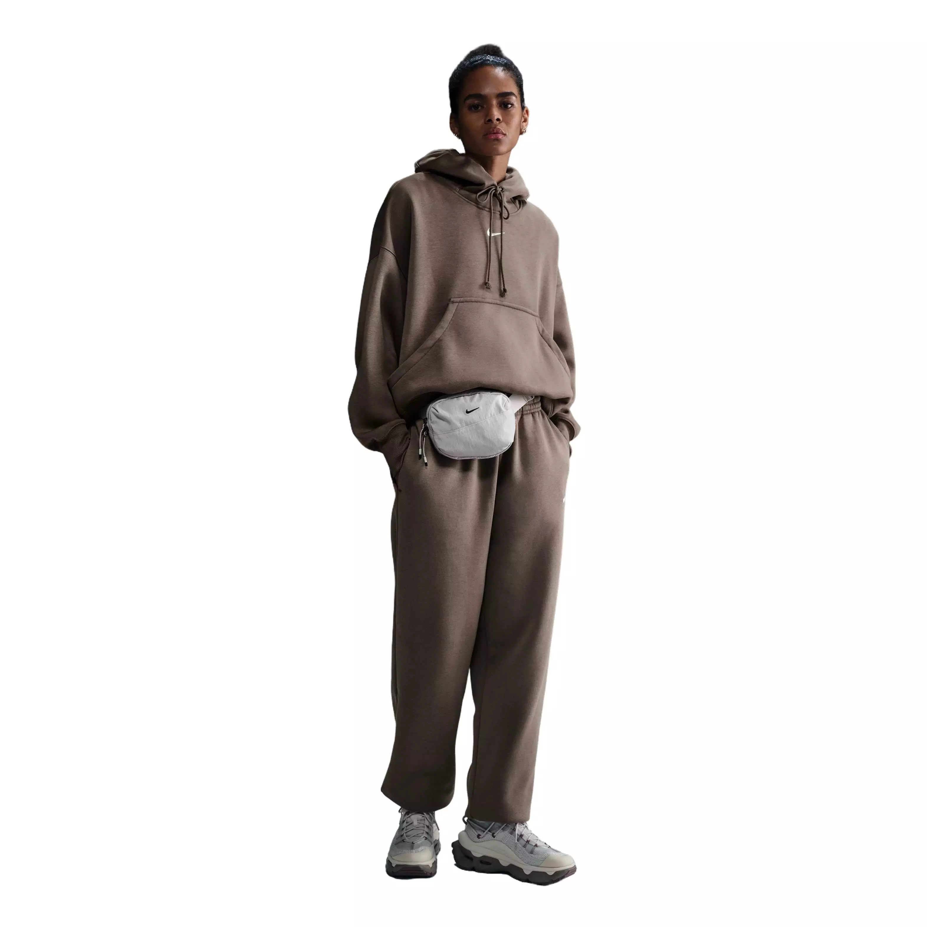 Nike Women's Sportswear Phoenix Fleece Over-Oversized Pullover Hoodie - Brown