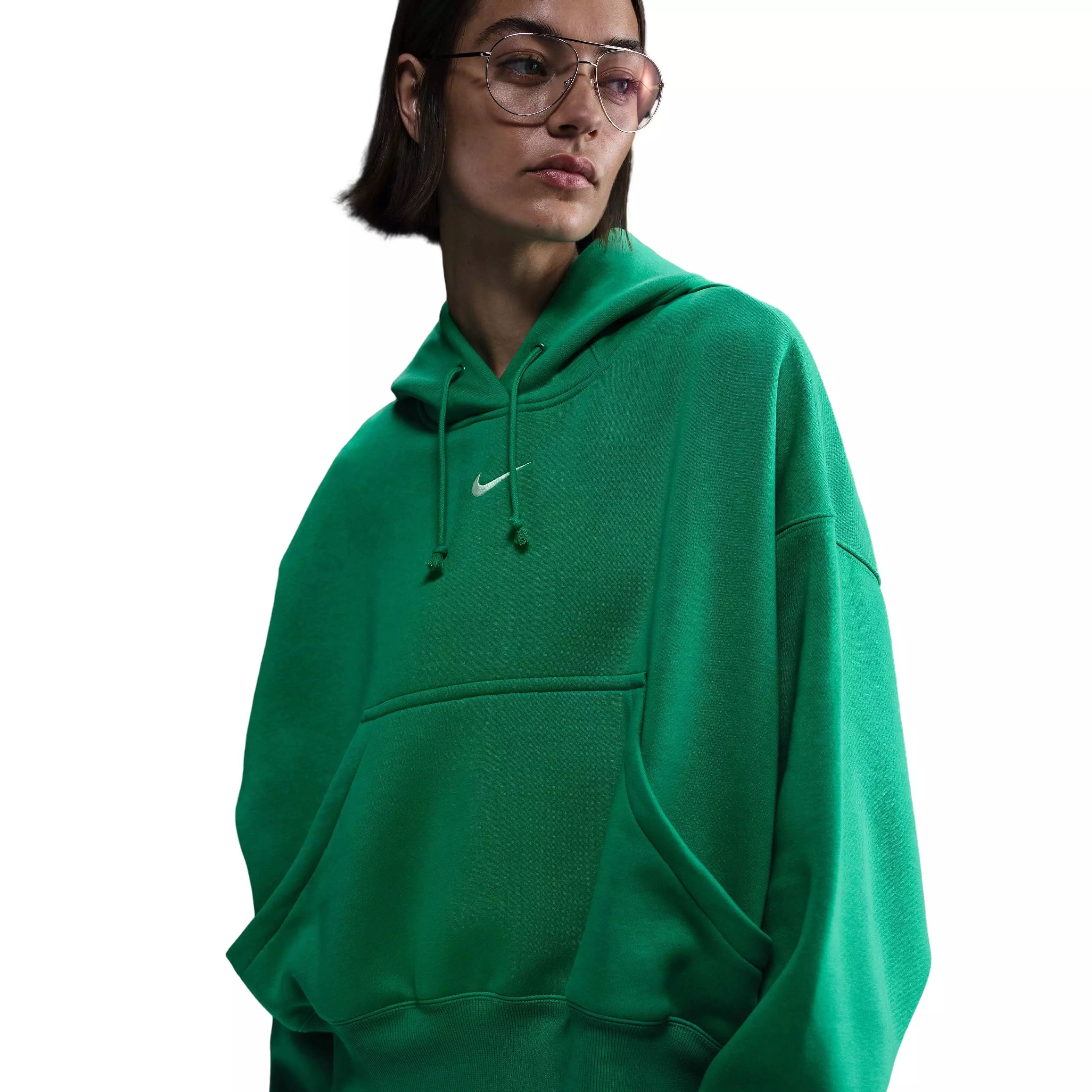 Nike Women's Sportswear Phoenix Fleece Over-Oversized Pullover Hoodie - Green - GREEN