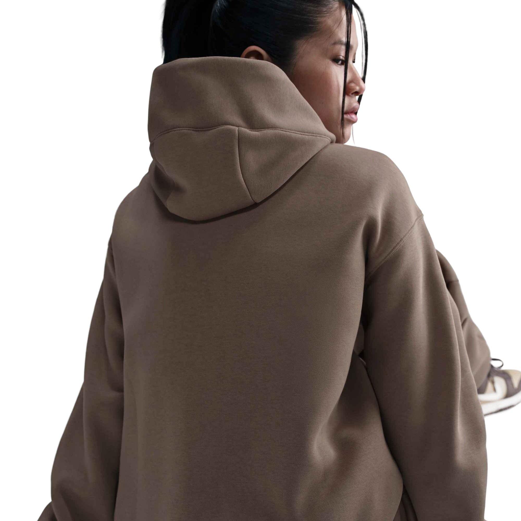 Nike Women's Sportswear Phoenix Fleece Oversized Pullover Hoodie - Brown - BROWN Thumbnail View 2