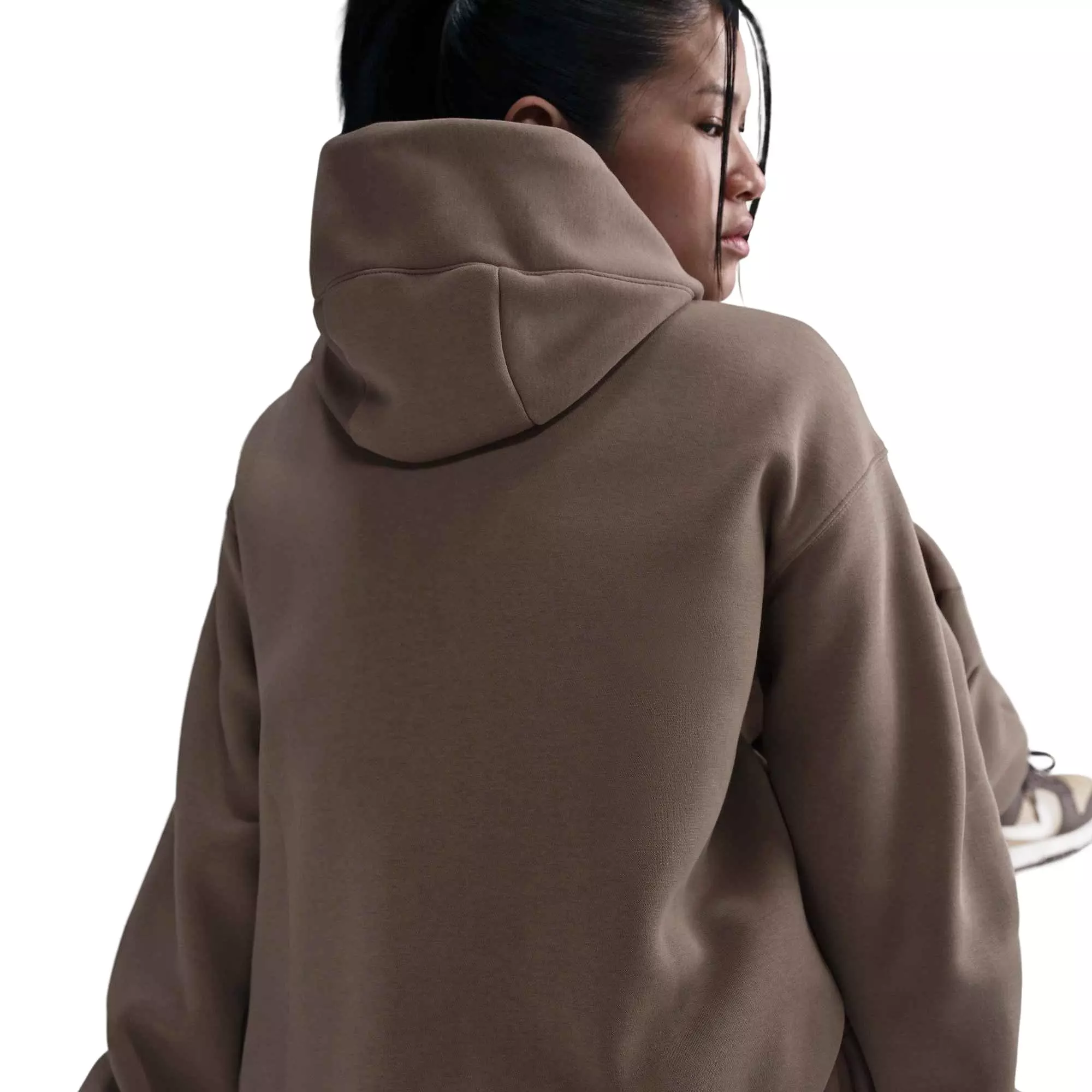 Nike Women's Sportswear Phoenix Fleece Oversized Pullover Hoodie - Mink Brown - MINK BROWN
