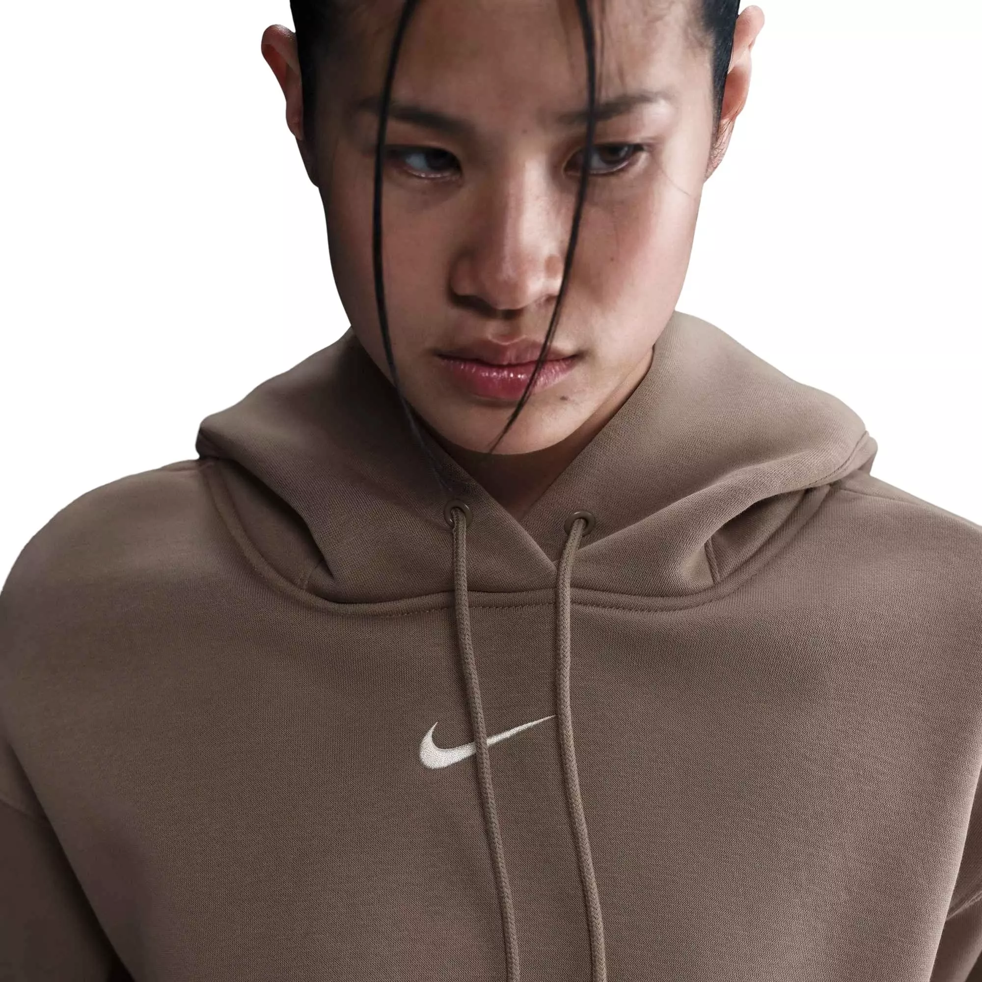 Nike Women's Sportswear Phoenix Fleece Oversized Pullover Hoodie - Mink Brown - MINK BROWN