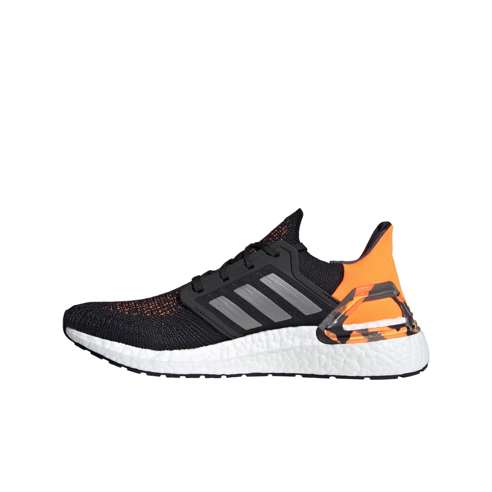 Adidas Ultraboost Core Black Grey Signal Orange Men S Running Shoe Hibbett City Gear