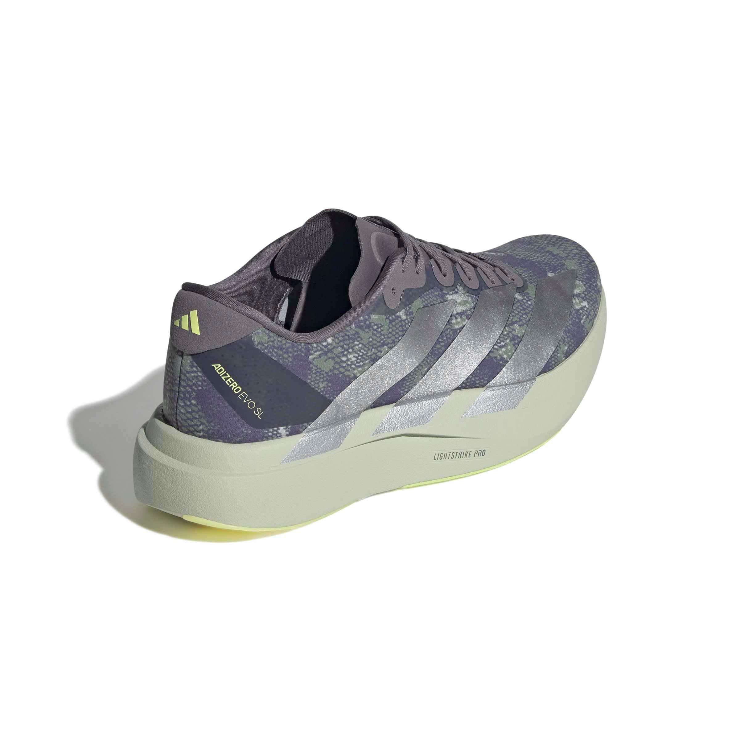 adidas Adizero EVO SL "Halo Green/Matte Silver/Semi Frozen Lemon" Men's Running Shoe - GREEN/SILVER/LEMON