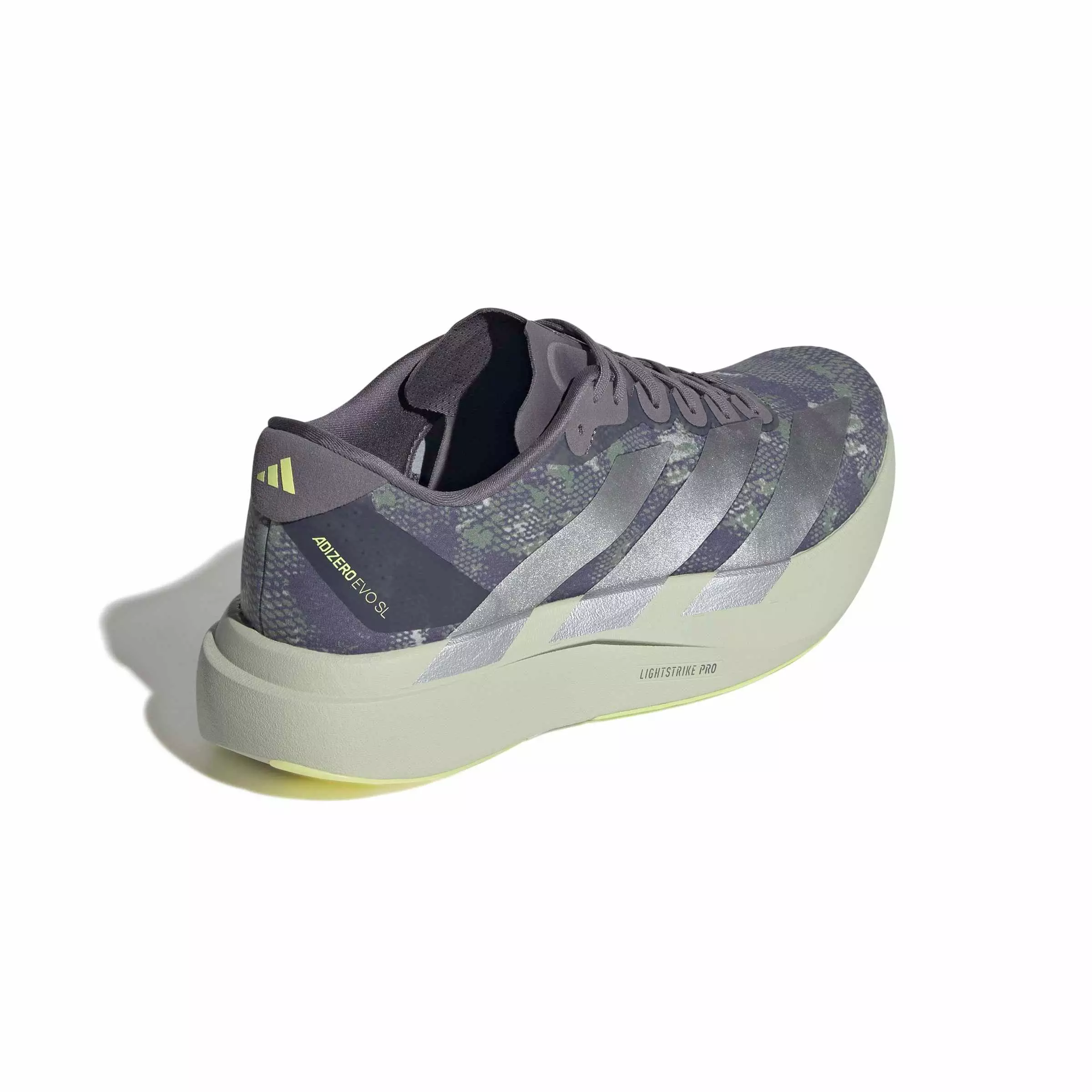 adidas Adizero EVO SL "Halo Green/Matte Silver/Semi Frozen Lemon" Men's Running Shoe - GREEN/SILVER/LEMON
