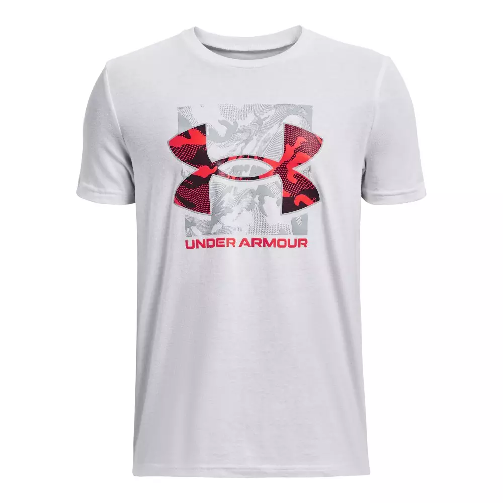 Under Armour Big Boys' Box Logo Camo Short Sleeve - White - WHITE