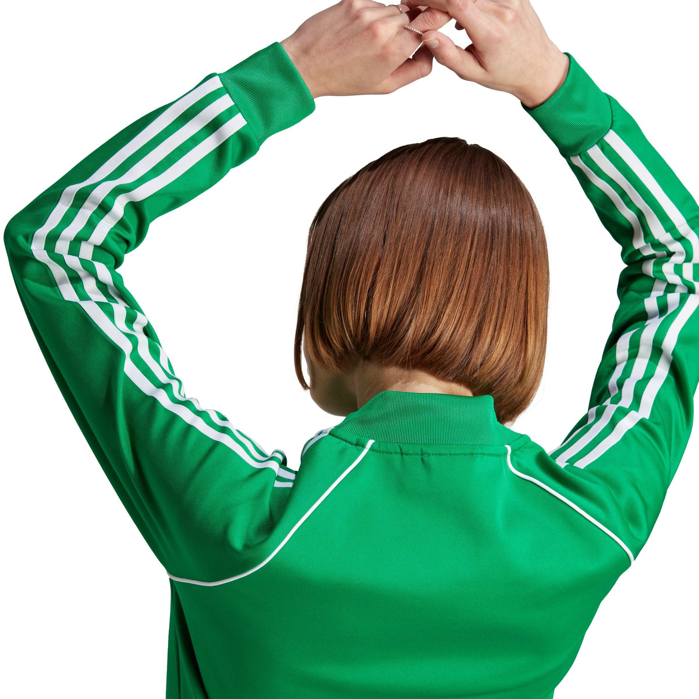 adidas Women's Adicolor Classics SST Track Jacket - Green - GREEN Thumbnail View 3