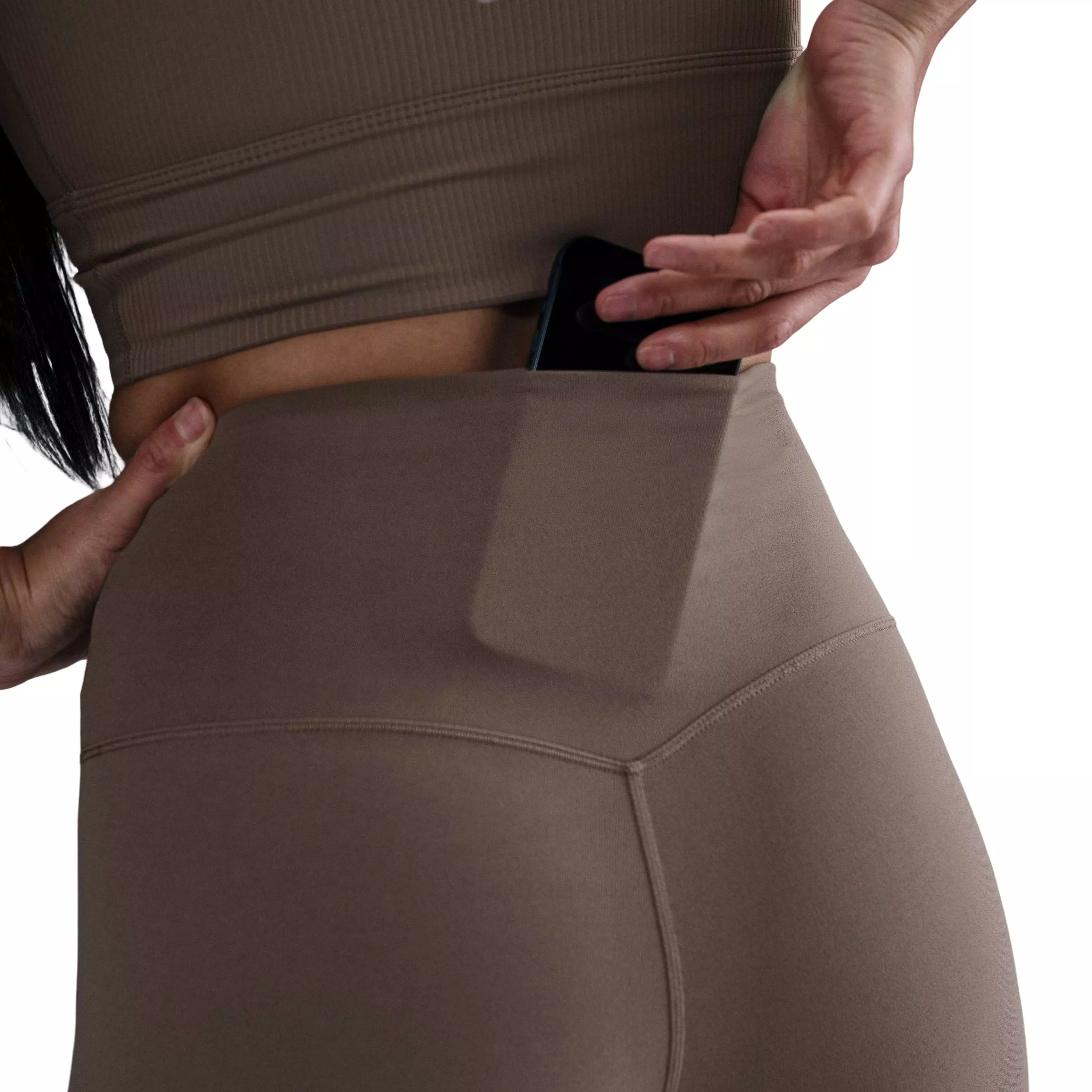 Nike Women's Zenvy Gentle-Support High-Waisted 7/8 Leggings - Brown - BROWN