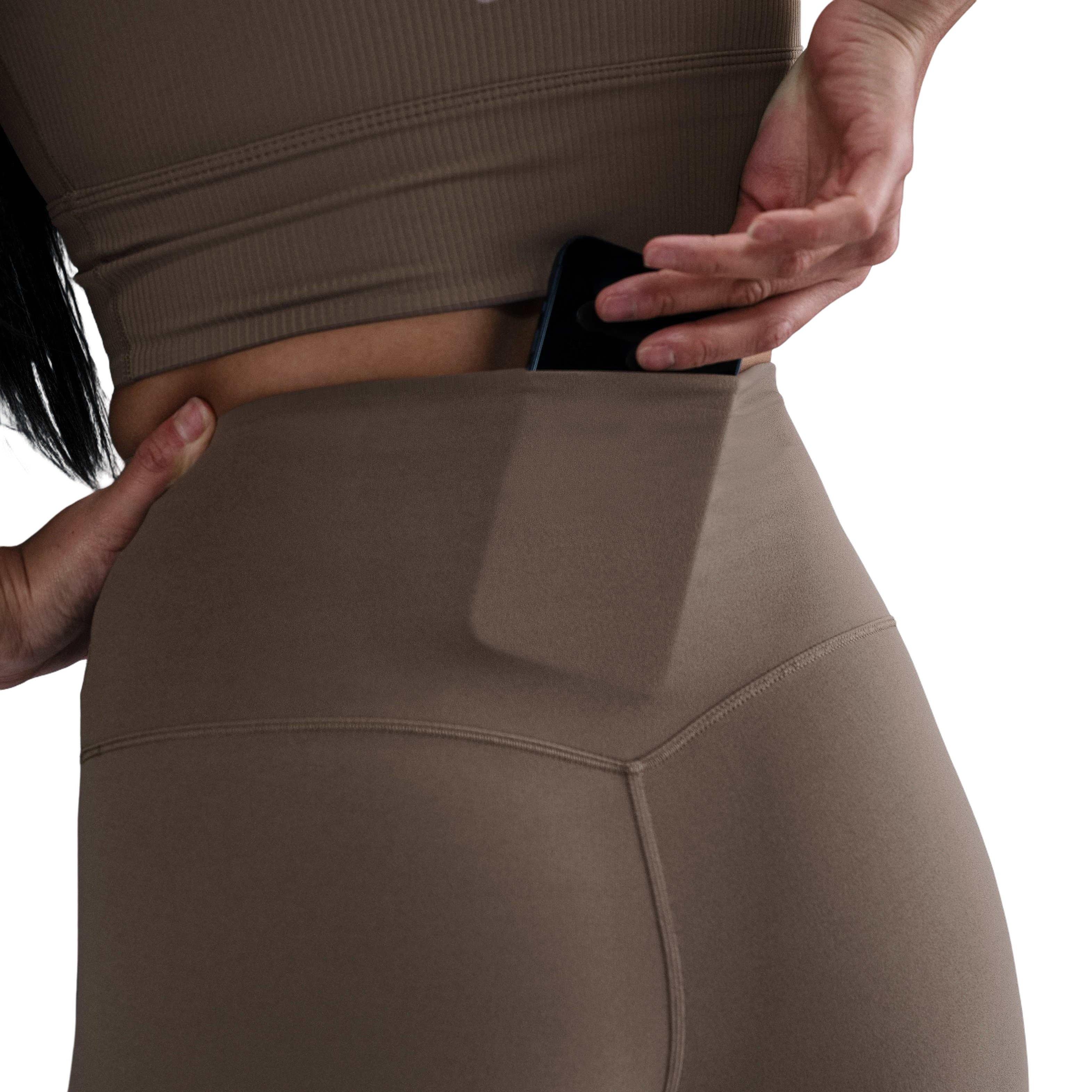 Nike Women's Zenvy Gentle-Support High-Waisted 7/8 Leggings - Mink Brown - MINK BROWN Thumbnail View 6