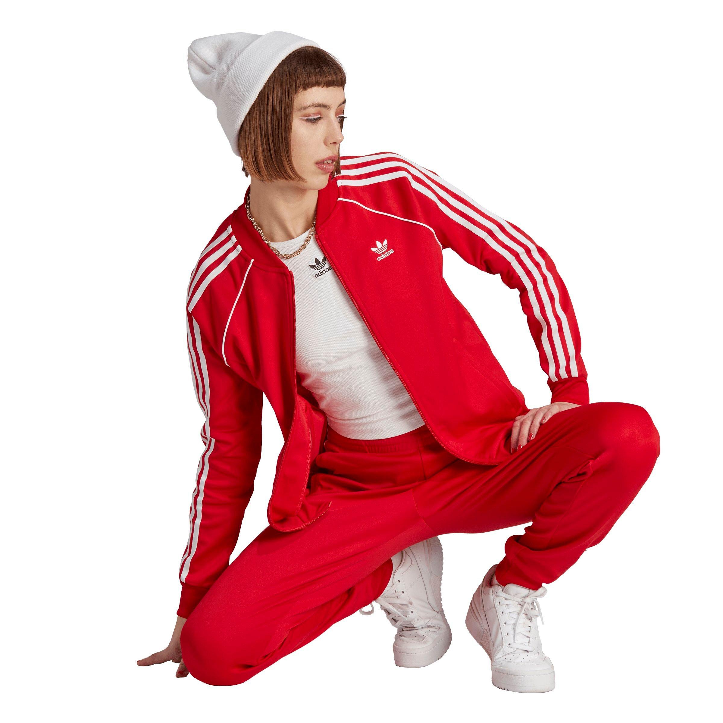 adidas Women's Adicolor Classics SST Track Jacket - Red - RED Thumbnail View 5