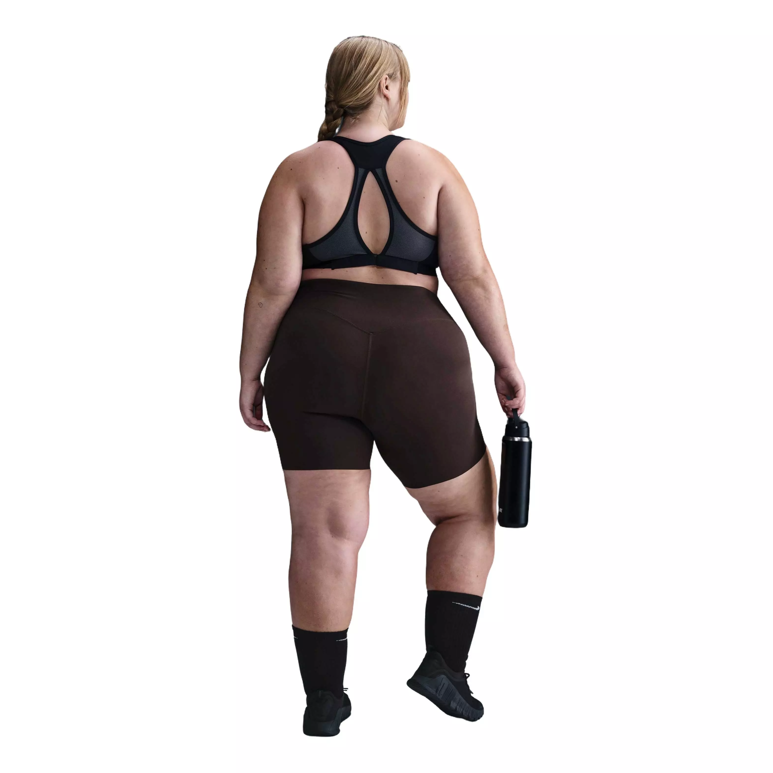 Nike Women's Zenvy 8" Gentle-Support High-Waisted Biker Shorts - Brown - BROWN