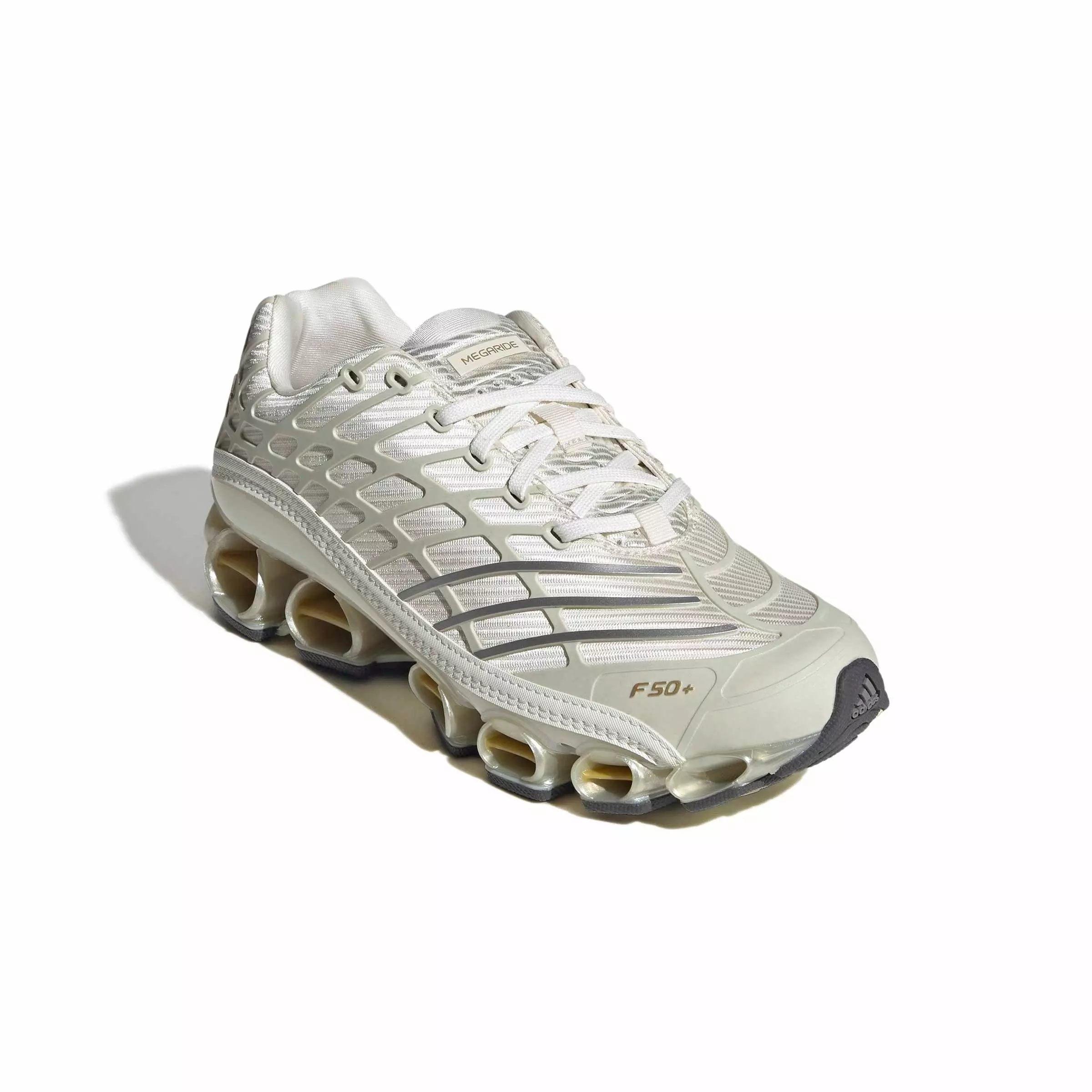 adidas Originals Megaride F50 "Cloud White/Ice Gold Metallic/Gold Metallic" Men's Shoe - WHITE/GOLD/GOLD