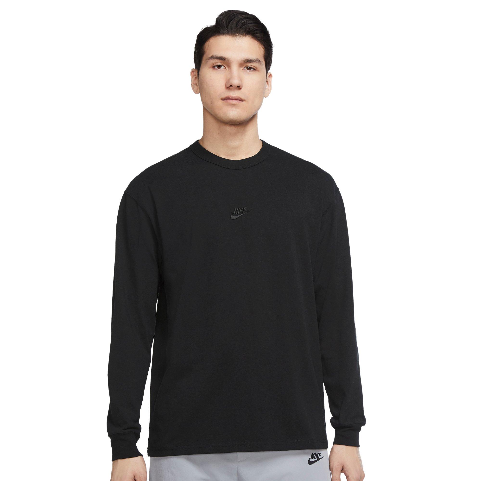 Nike Men's Sportswear Premium Essentials Long-Sleeve Tee - BLACK Thumbnail View 1
